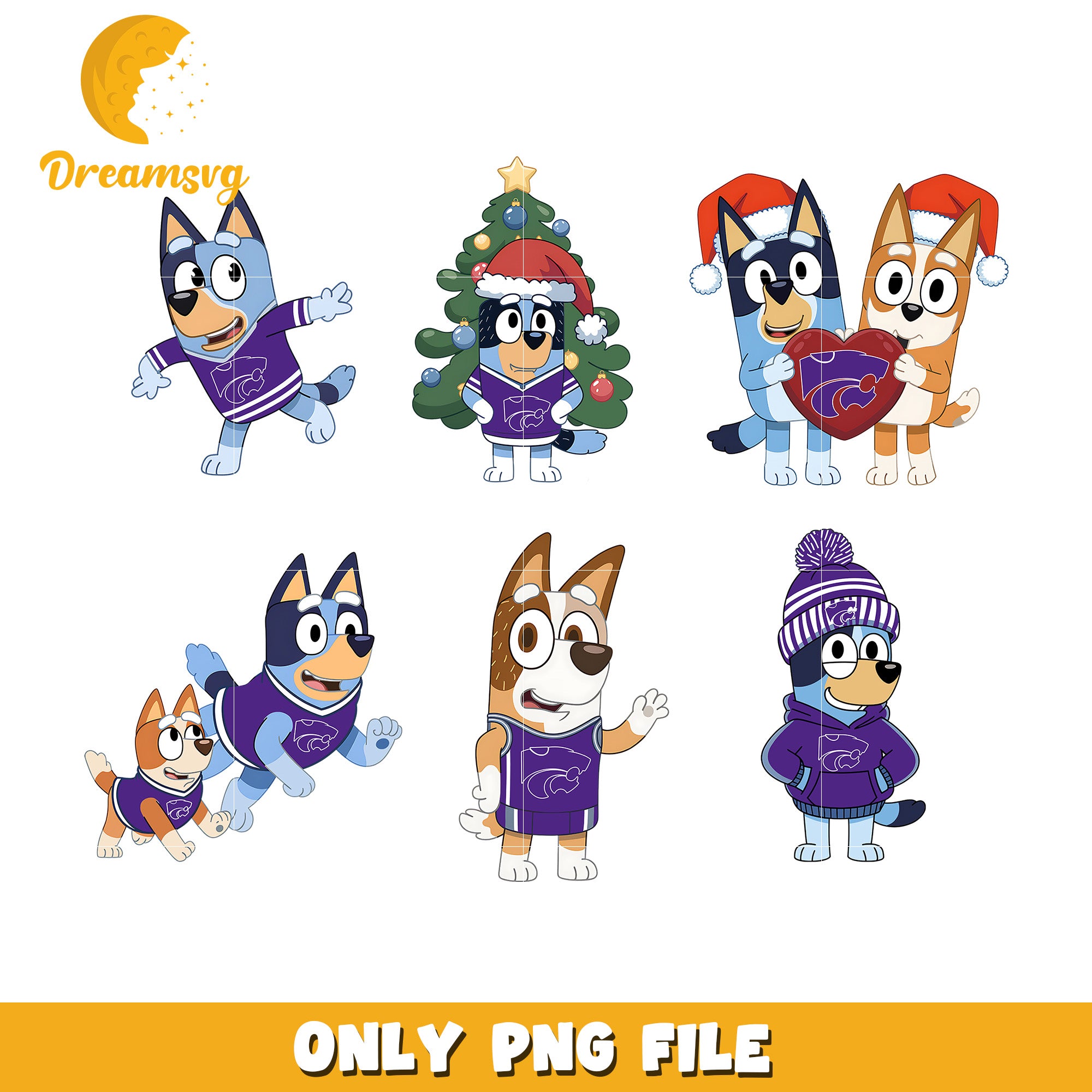 Bluey Bingo ncaa team bunde png, Kansas State Wildcats png, ncaa png