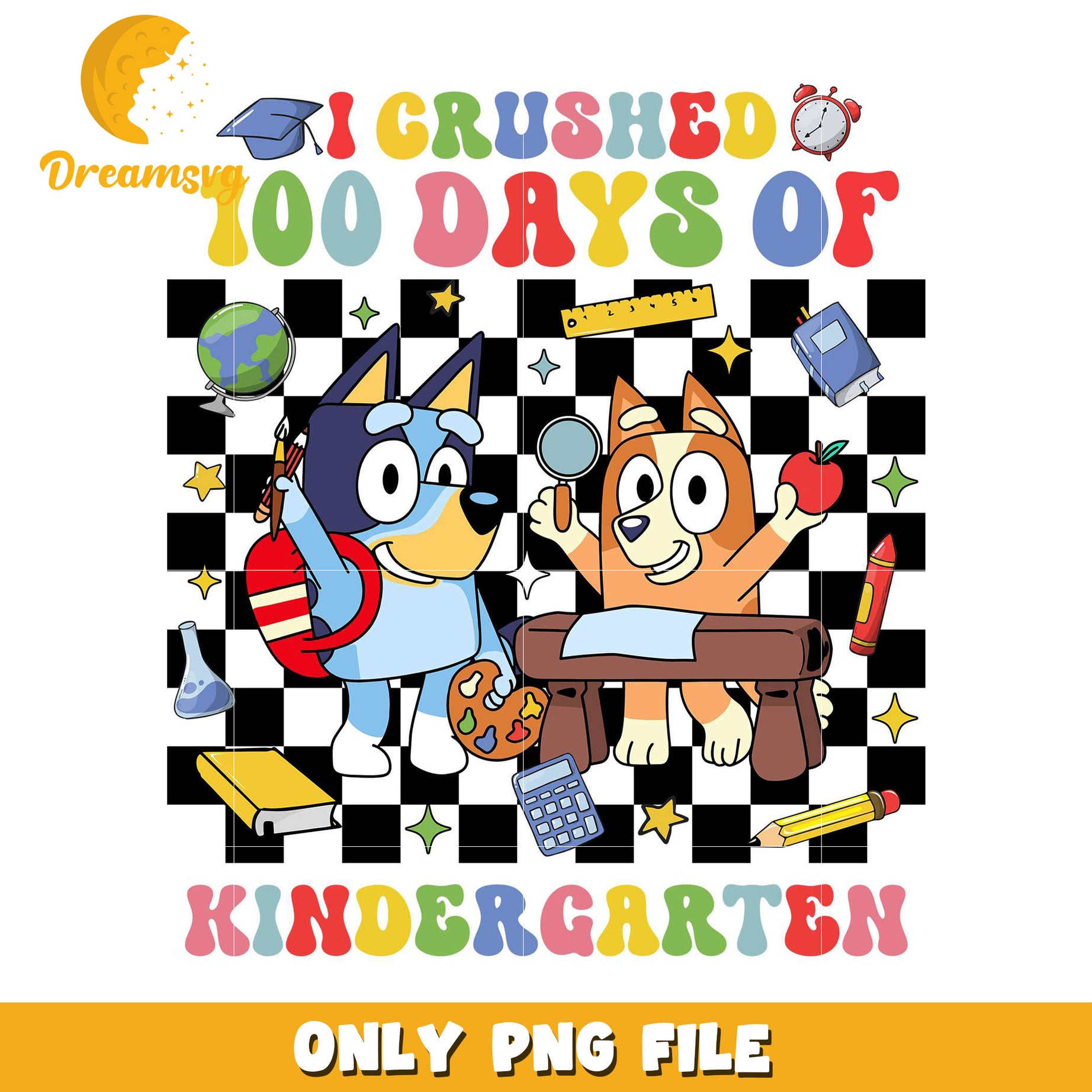Bluey Kindergarten 100 Days PNG