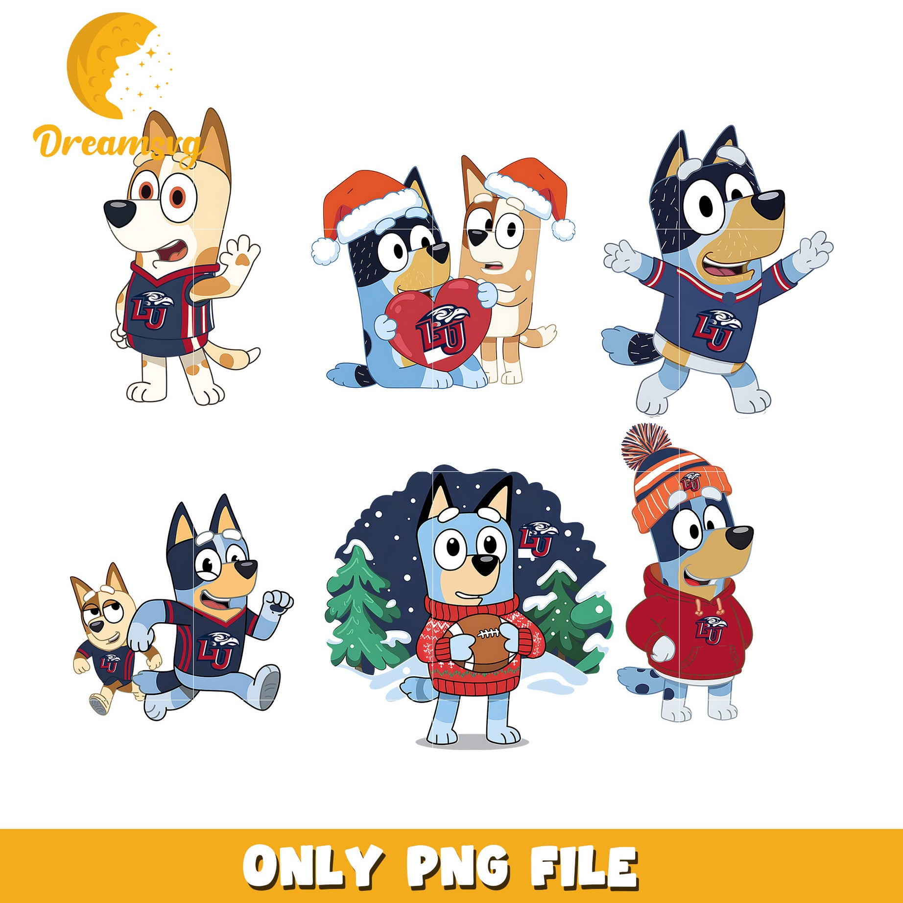 Bingo and Bluey cartoon bundle png, Liberty Flames png