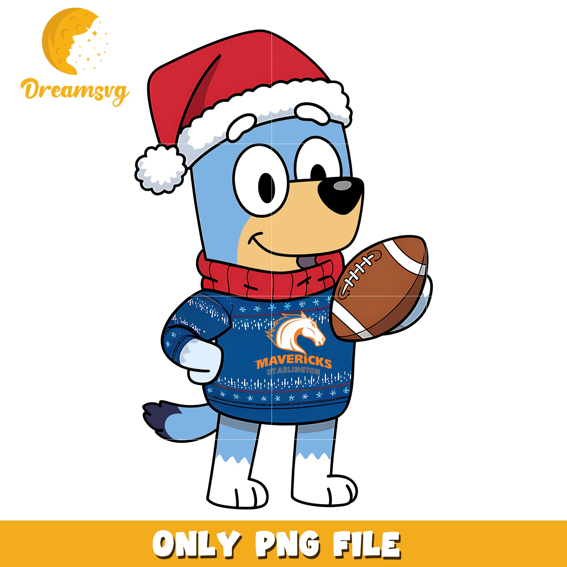 Bluey Mavericks rugby ball png, Texas Arlington Mavericks png, ncaa png