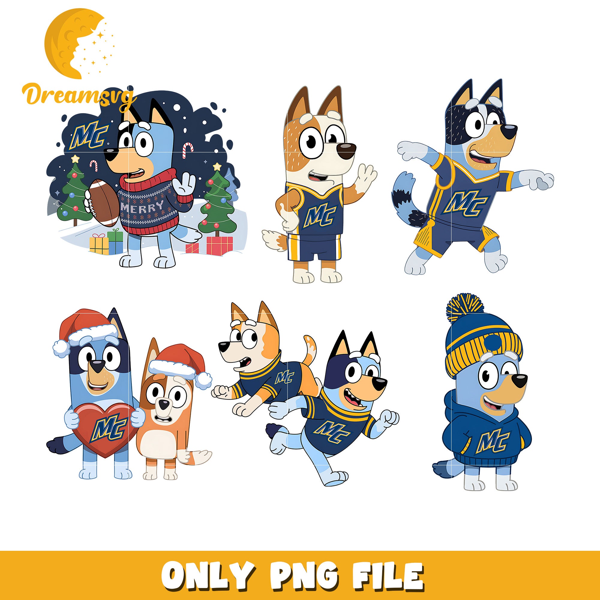 Bingo Bluey logo design bundle png, Merrimack Warriors png, ncaa png