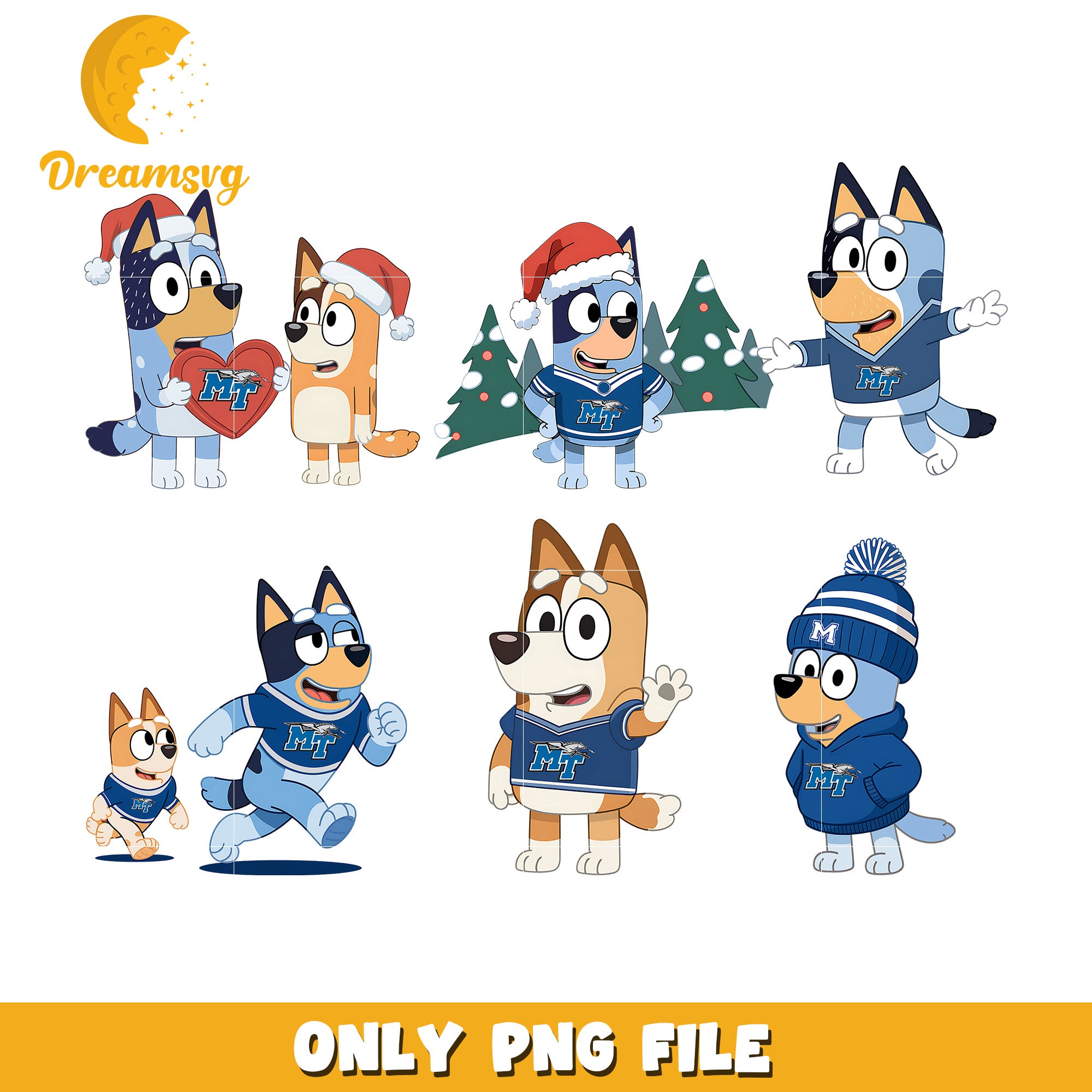 Bluey and bingo bundle png, Middle Tennessee Blue Raiders png