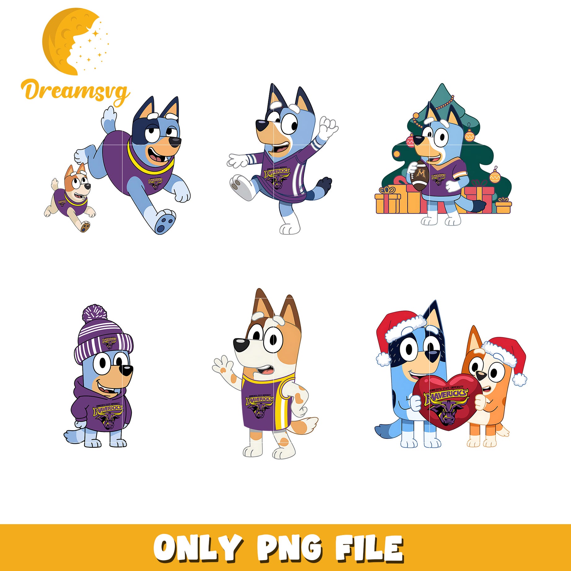Bluey love ncaa bundle png, Minnesota State Mavericks png