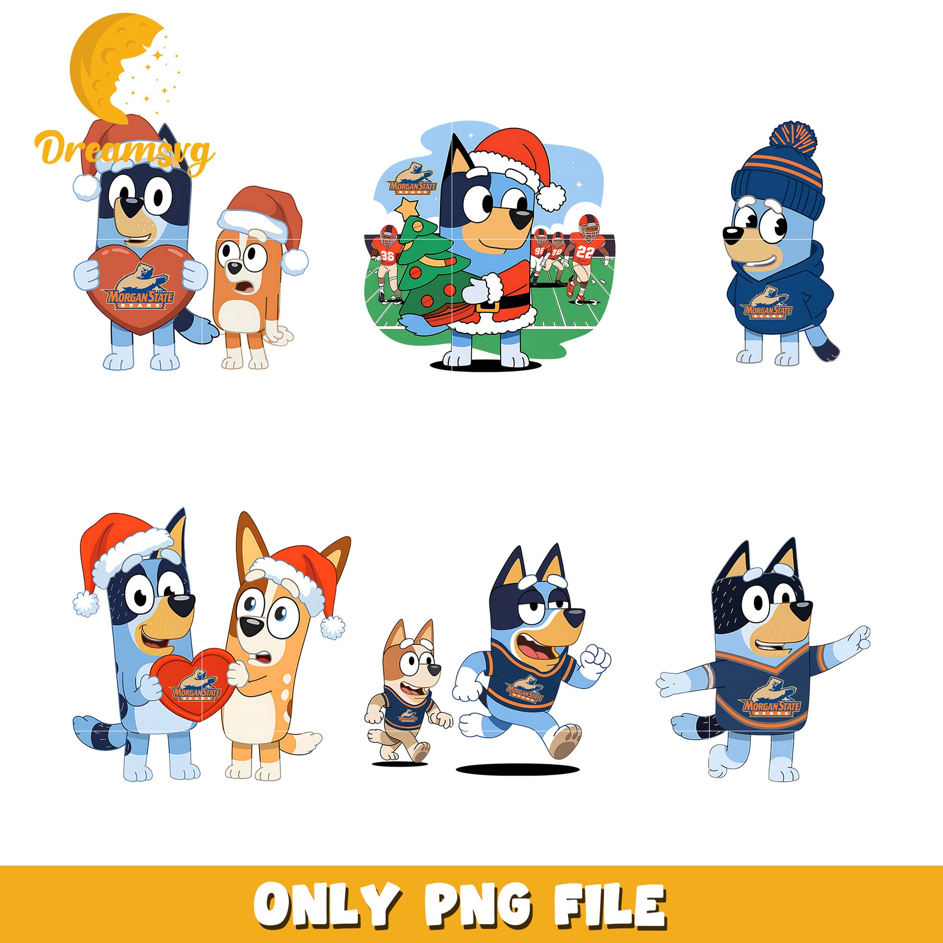 Bluey Bingo ncaa logo design bundle png, Morgan State Bears png