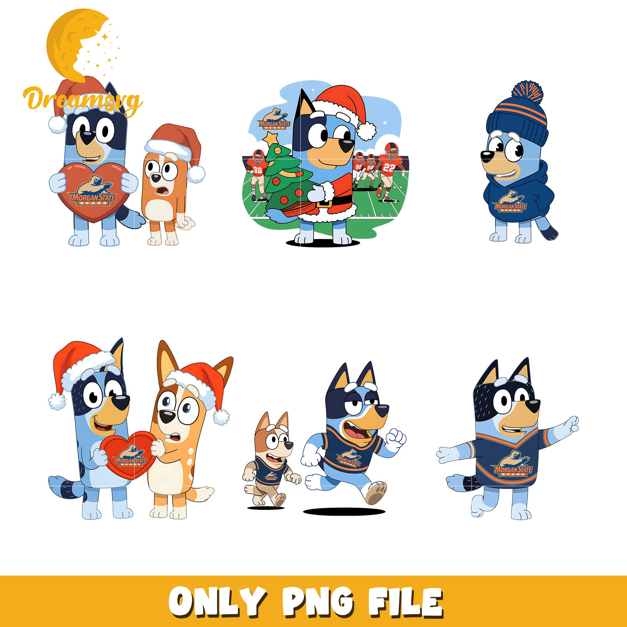 Bluey Bingo ncaa logo design bundle png, Morgan State Bears png