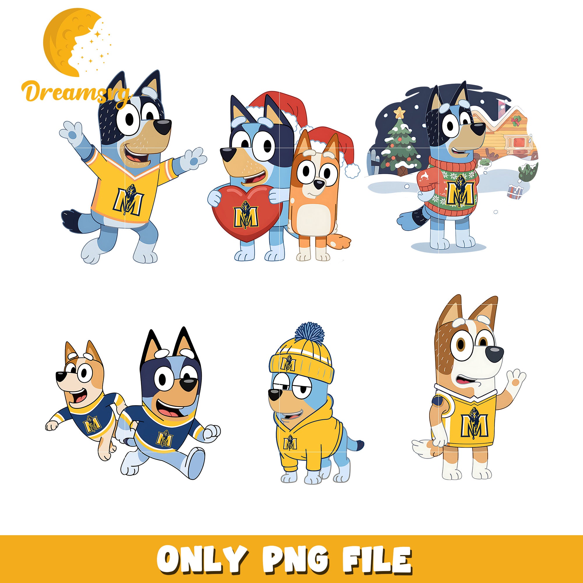 Bluey love ncaa sport bundle png, Murray State Racers png