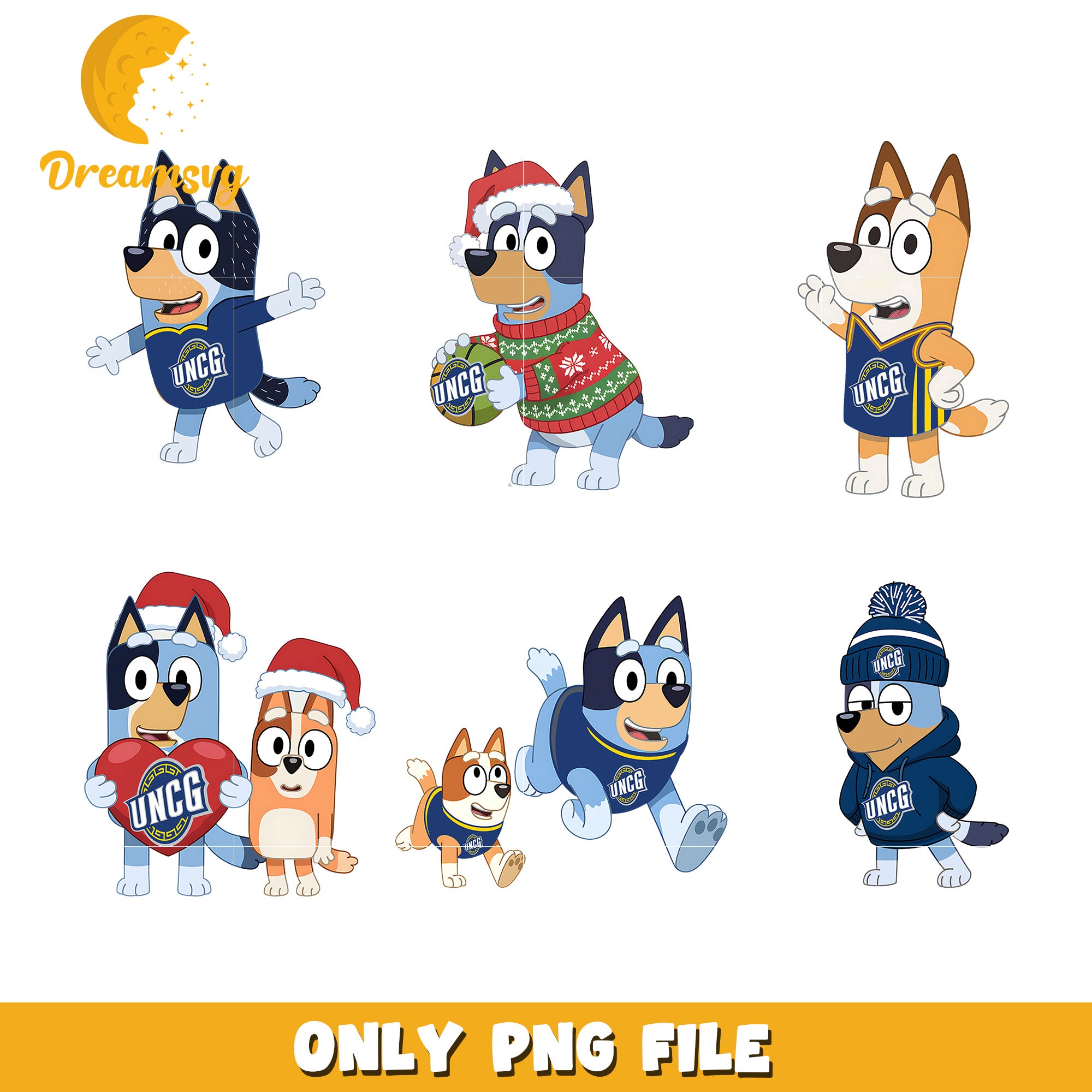 Bluey logo ncaa team bundle png, NC Greensboro Spartans png