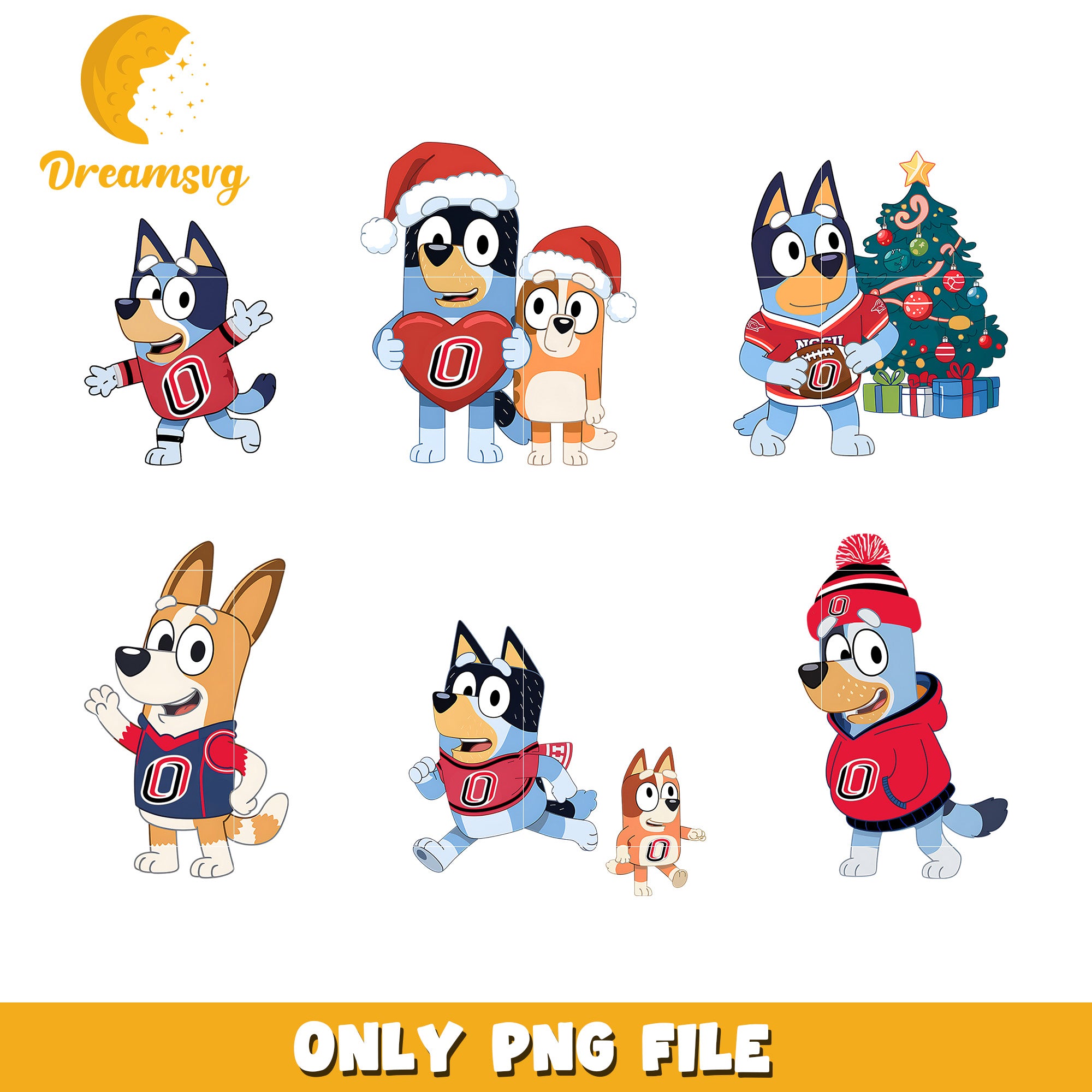 Bluey Bingo cartoon characters bundle png,Nebraska Omaha Mavericks png