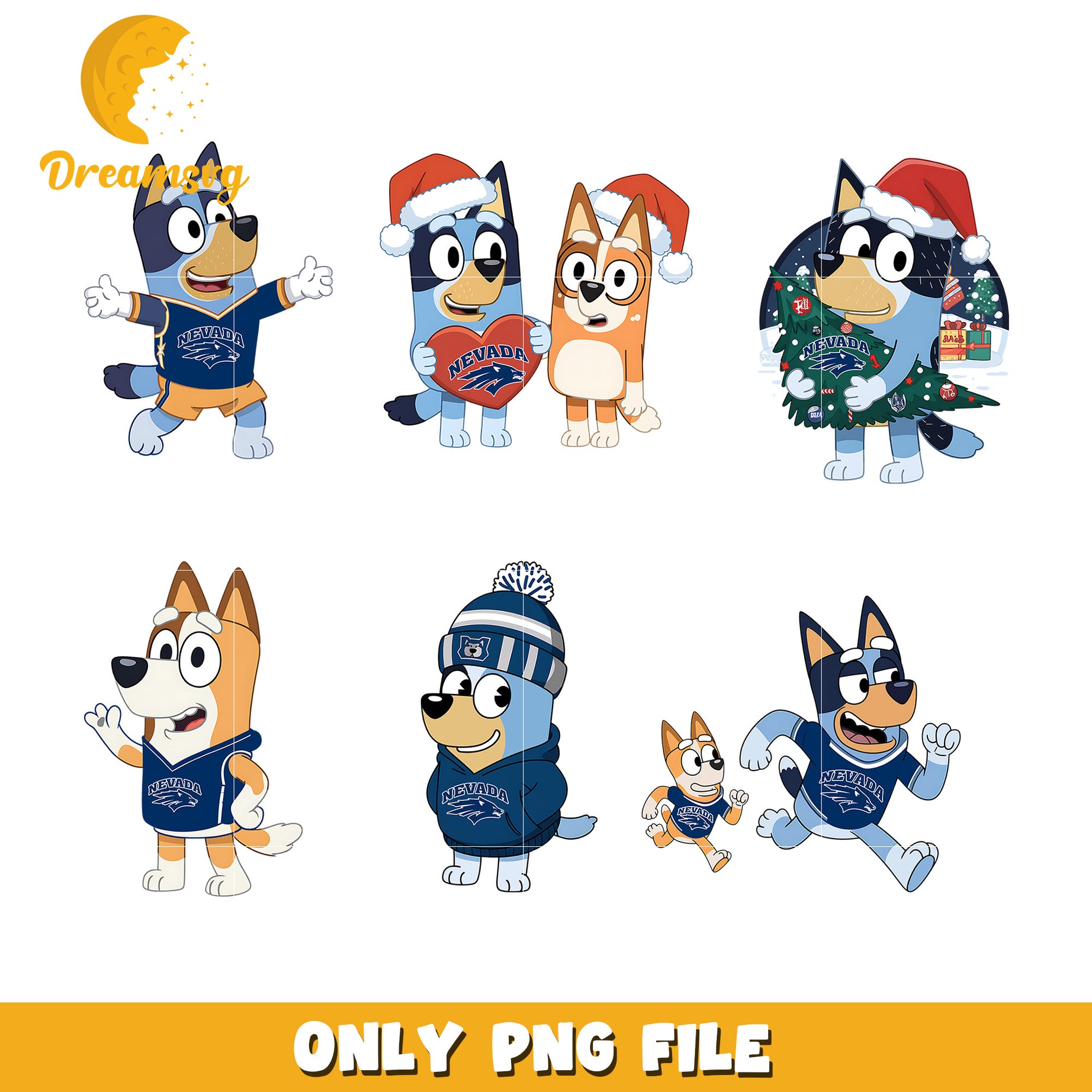 Bluey Bingo characters bundle png, Nevada Wolf Pack png