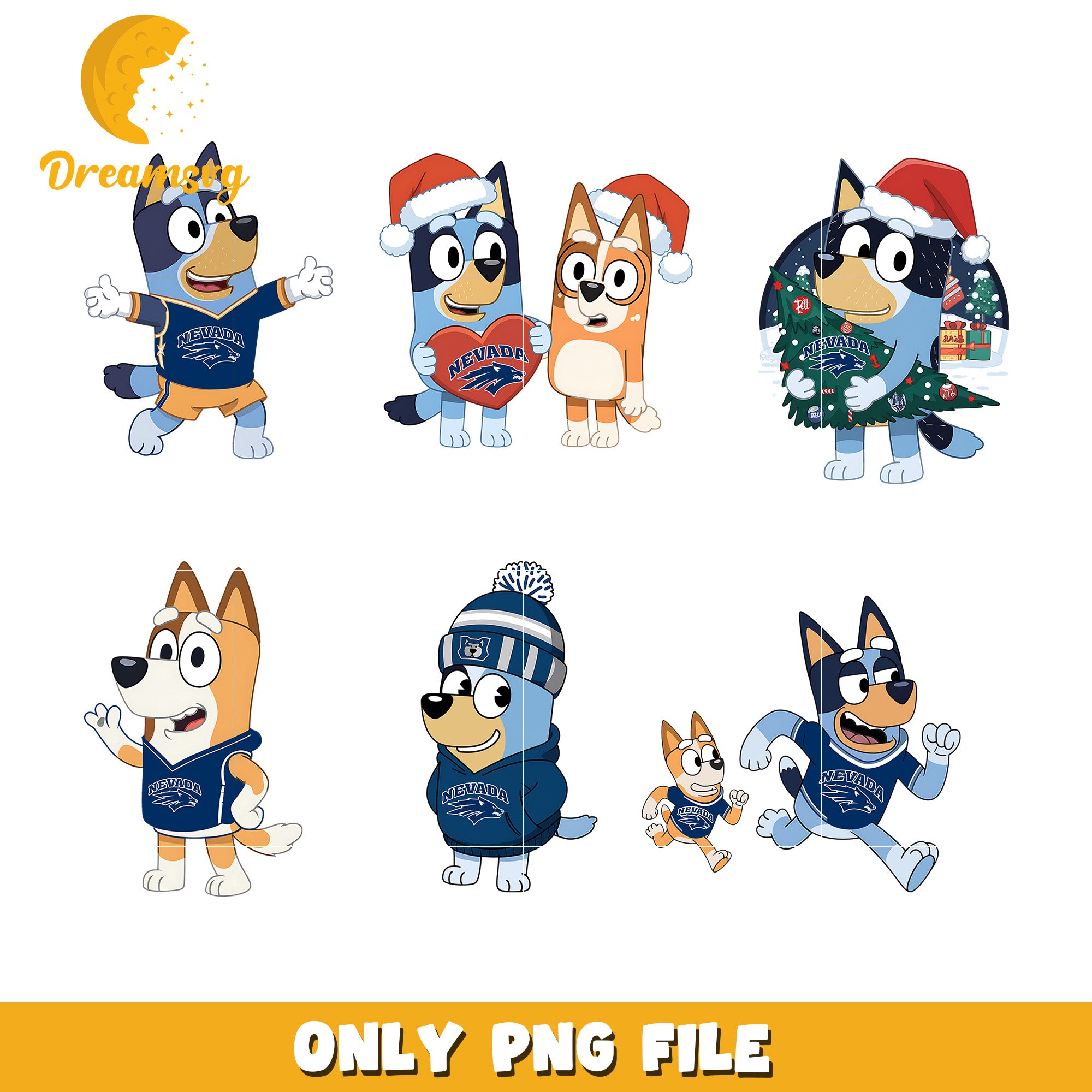Bluey Bingo characters bundle png, Nevada Wolf Pack png
