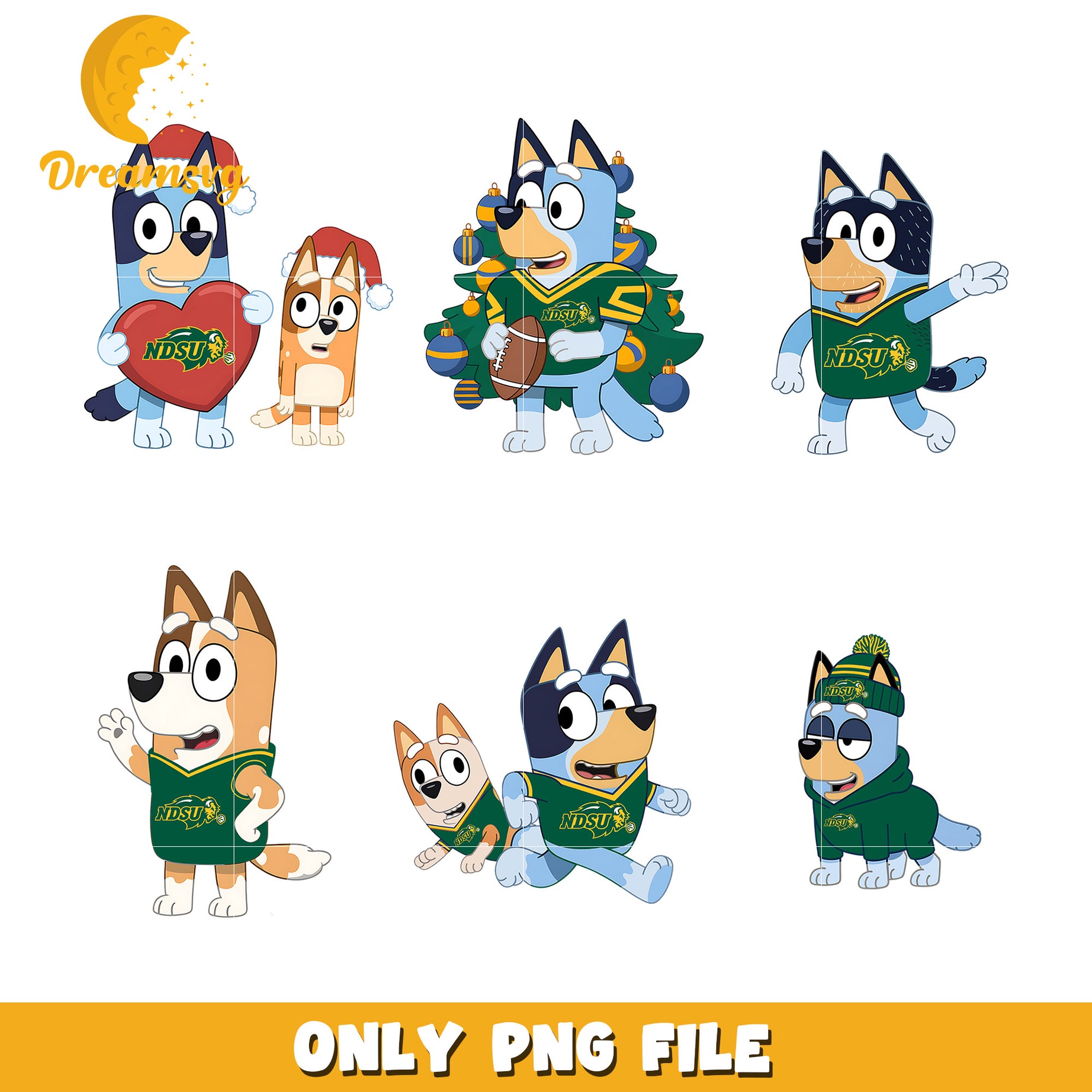 Cartoon characters ncaa bundle png, North Dakota State Bison png