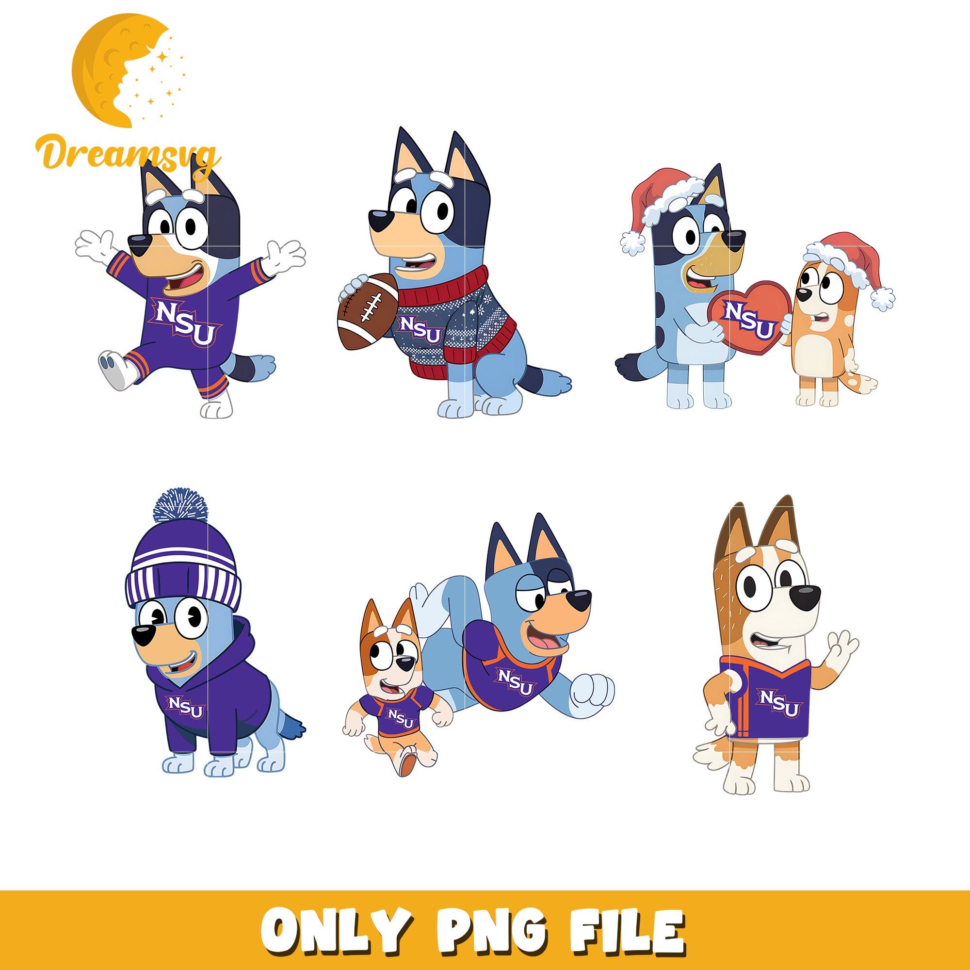 Bluey logo ncaa bundle png, Northwestern State Demons png