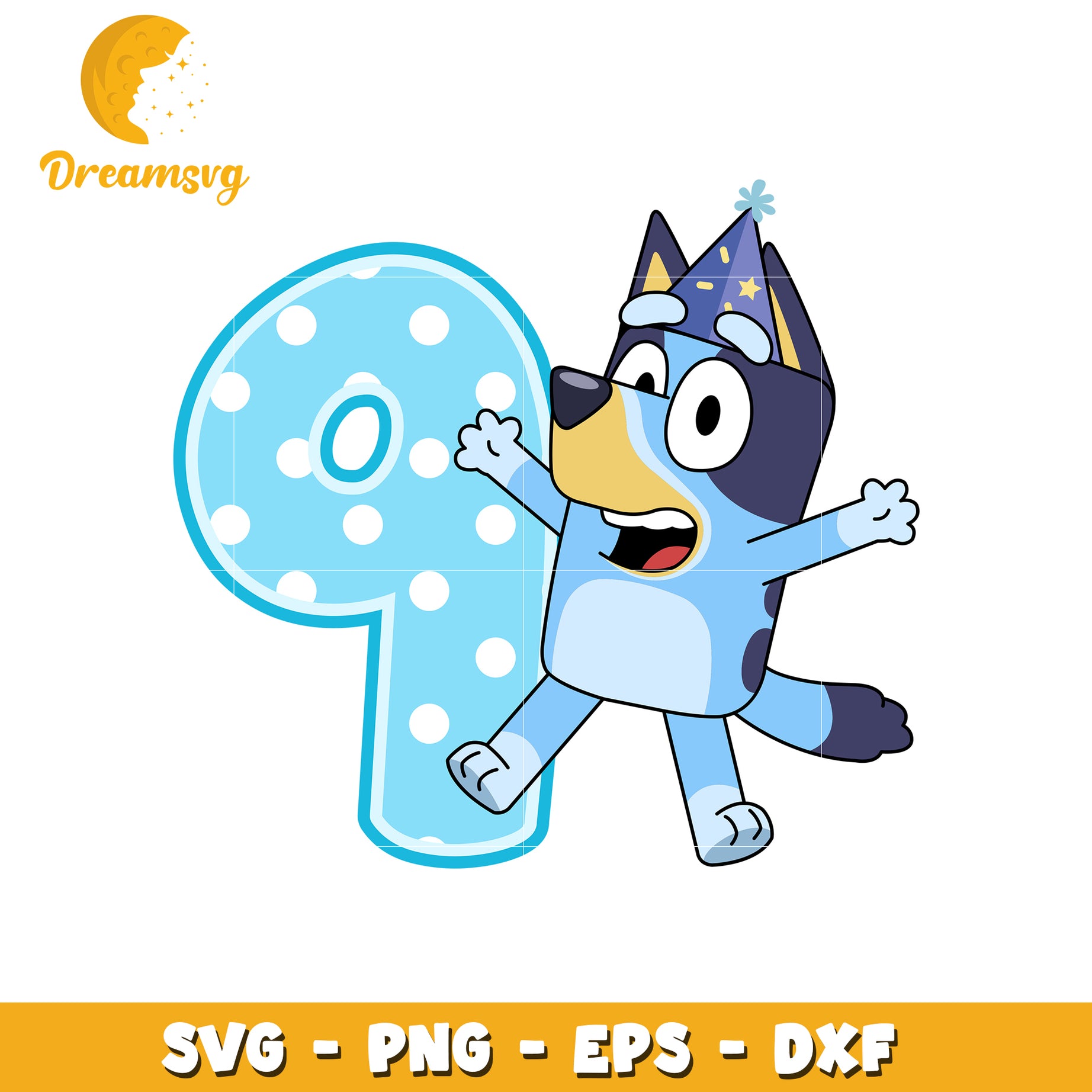 Bluey Number 9 SVG Cut File