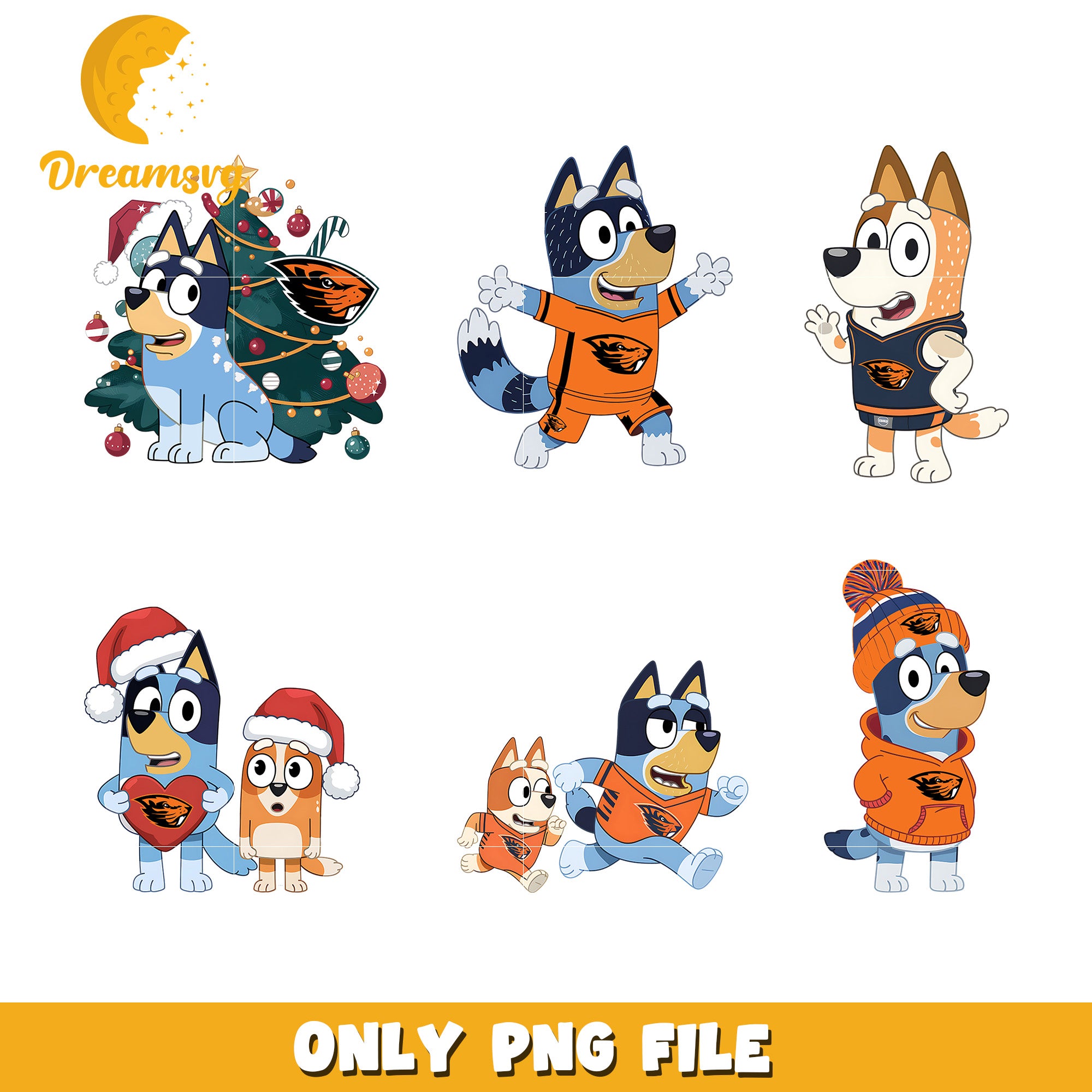 Bluey dog bundle png, Oregon State Beavers png, ncaa png