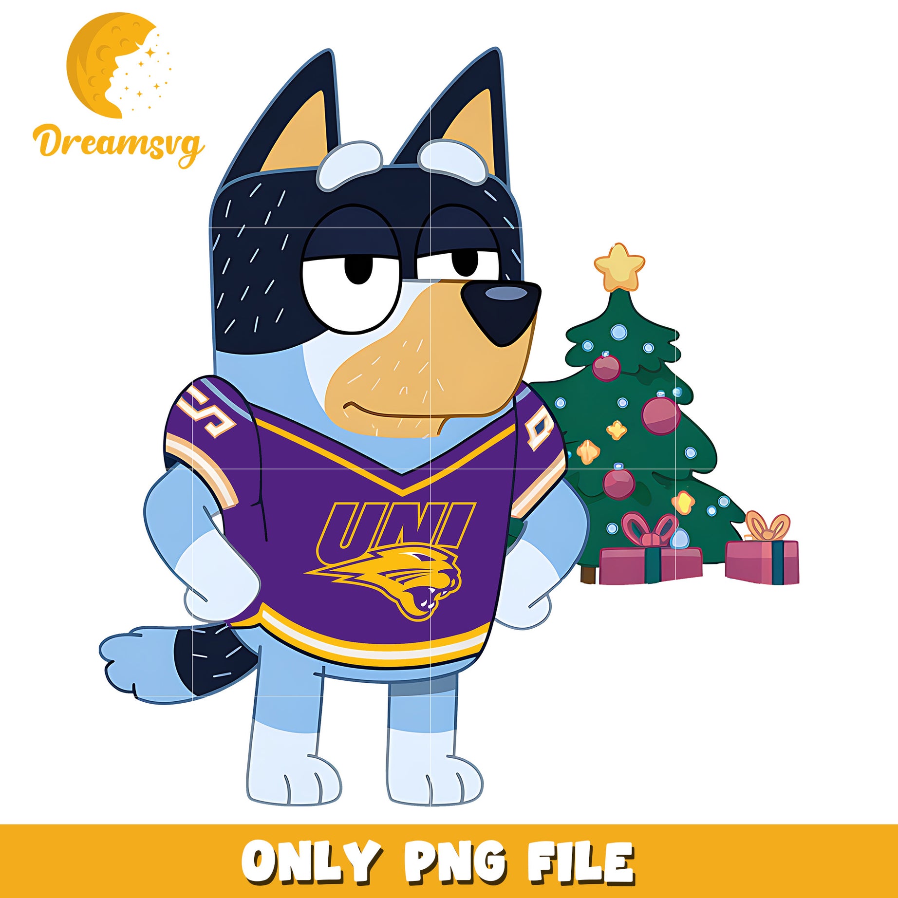 Bluey Panthers on winter png, Northern Iowa Panthers png, ncaa png