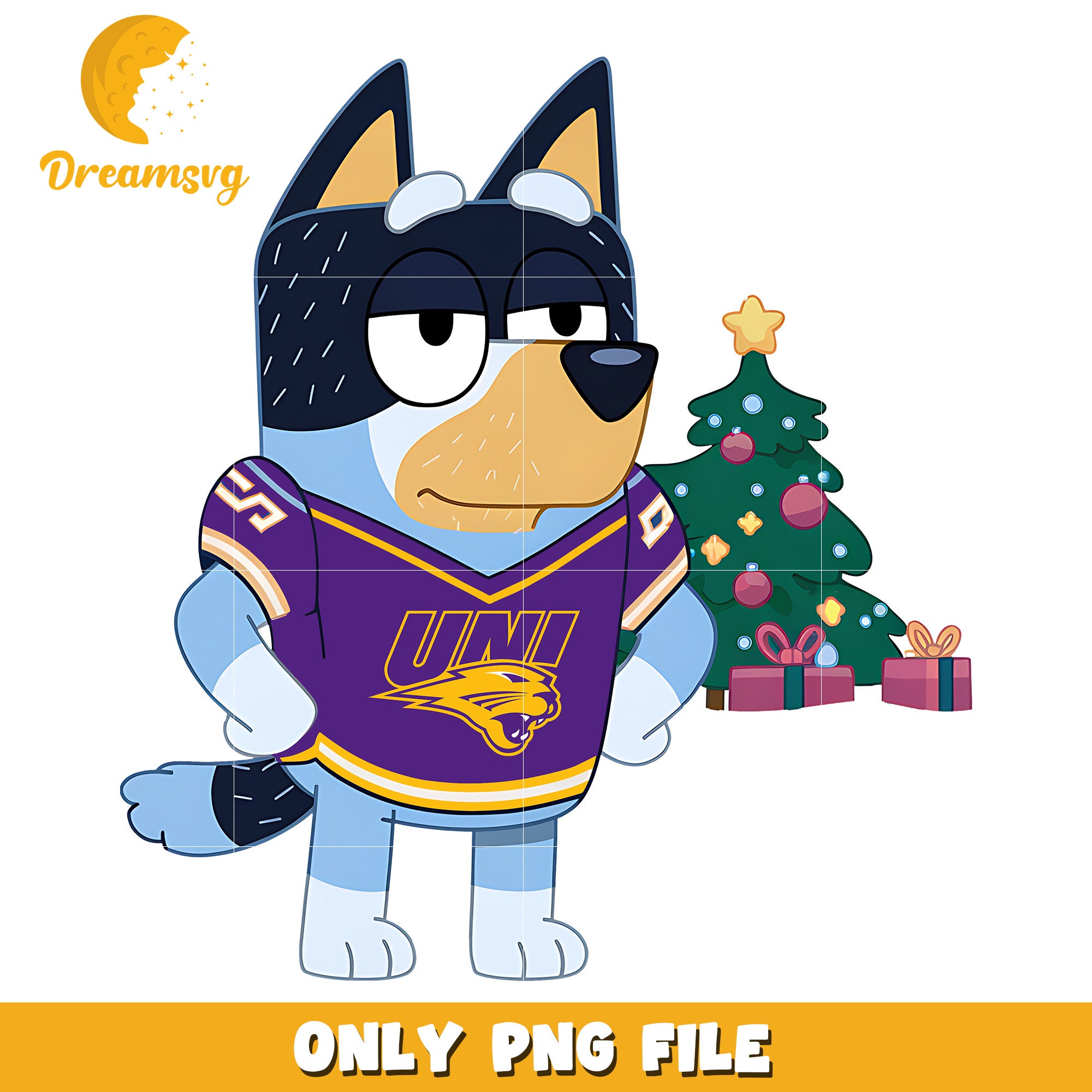 Bluey Panthers on winter png, Northern Iowa Panthers png, ncaa png