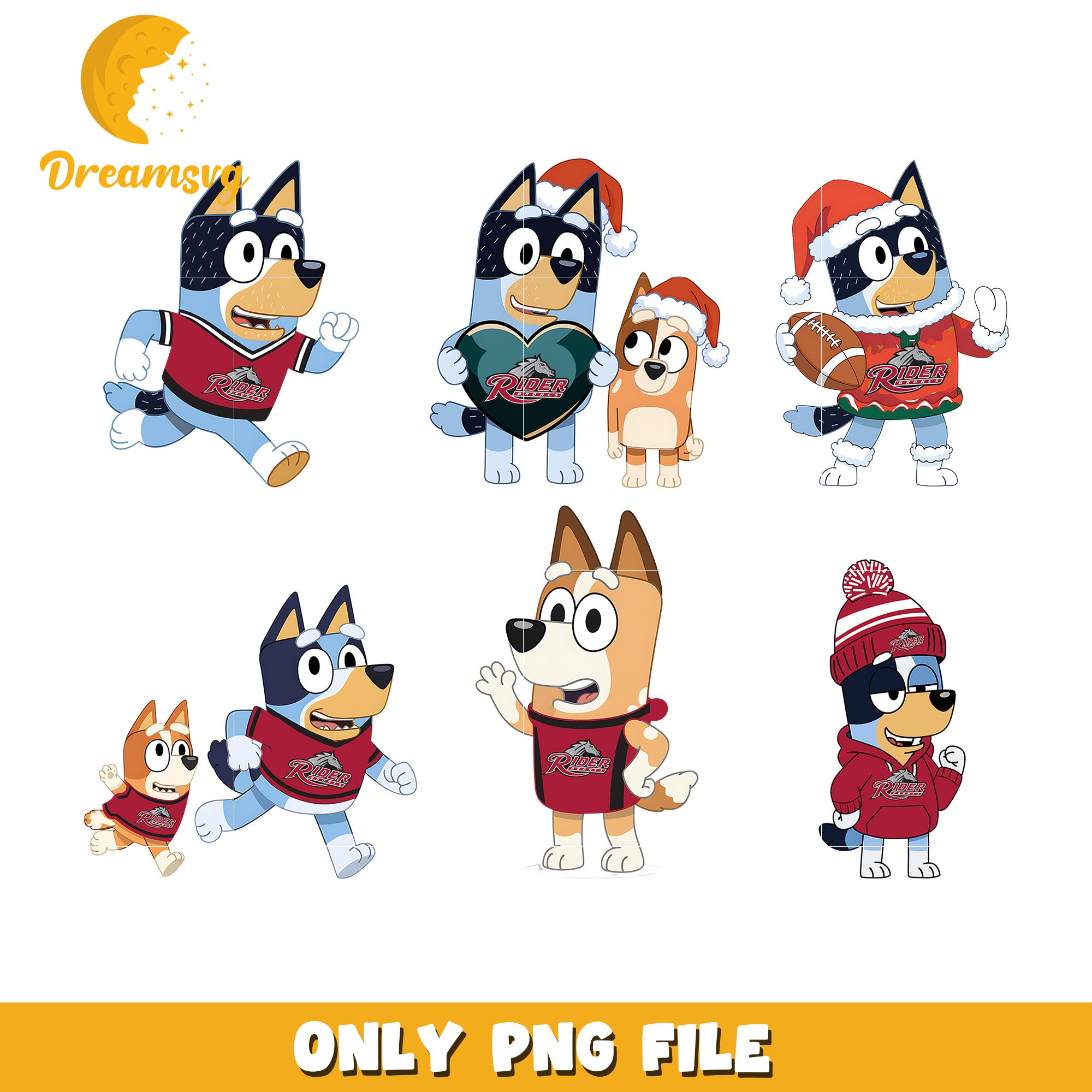Bluey ncaa fan design bundle png, Rider Broncs png, ncaa png – DreamSVG ...