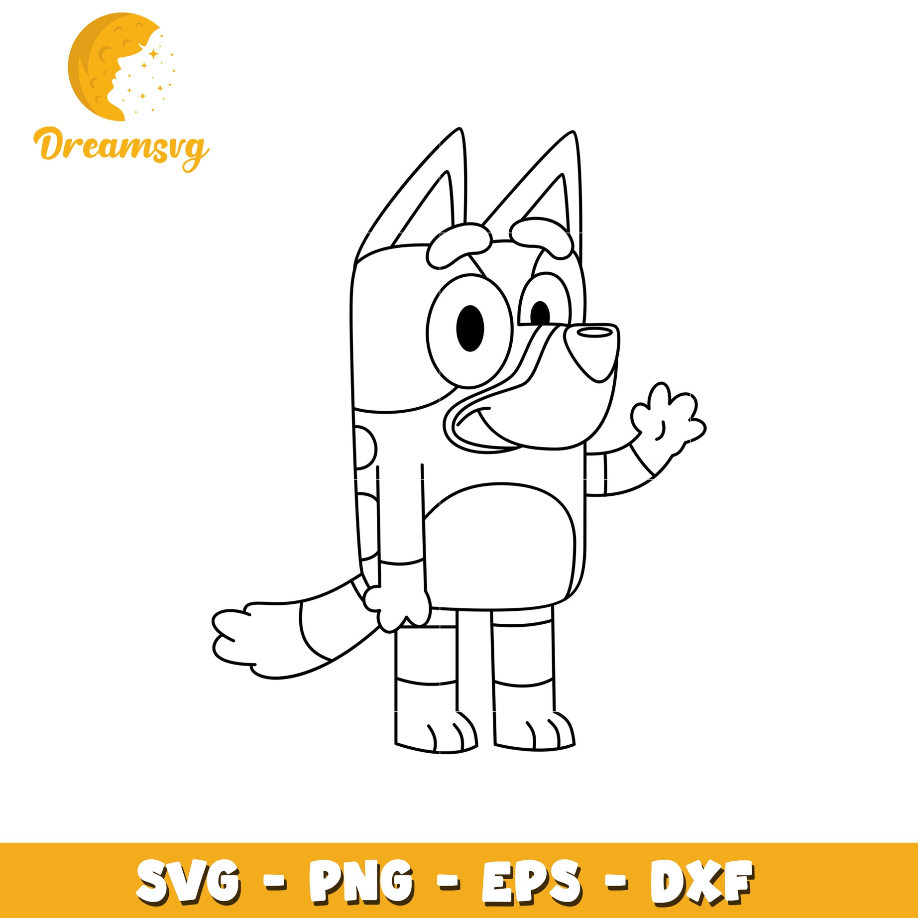 Bluey SVG PNG EPS DXF Coloring Page