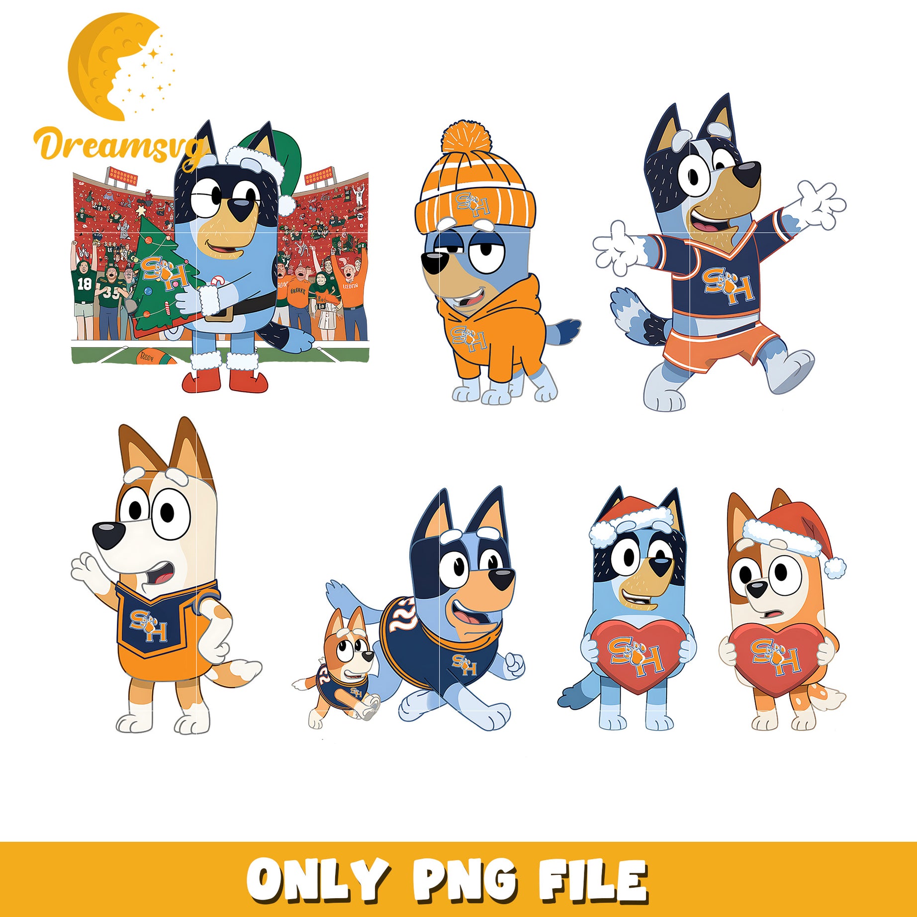 Bingo Bluey winter bundle png, Sam Houston State Bearkats png, ncaa png