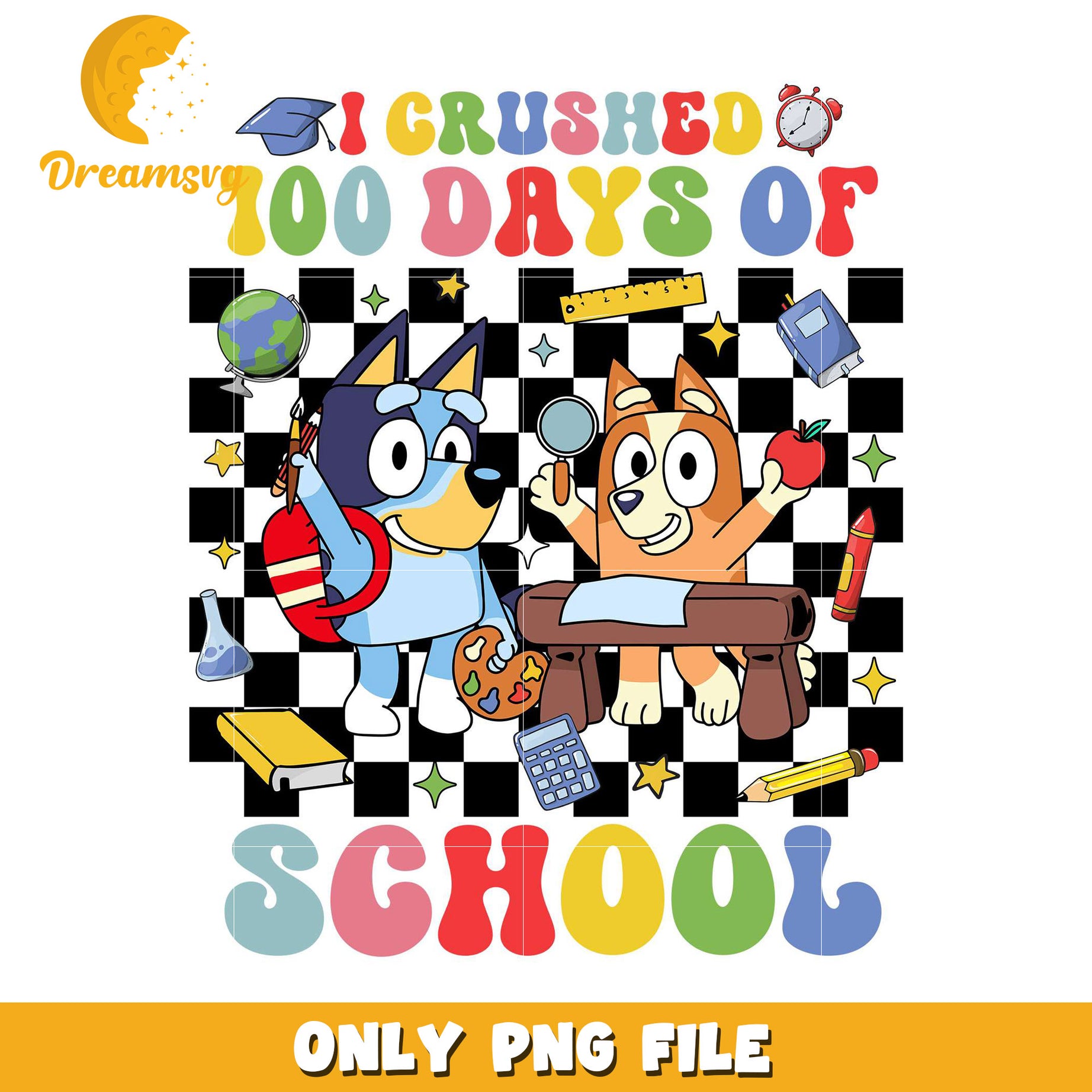 Bluey School 100 Days PNG