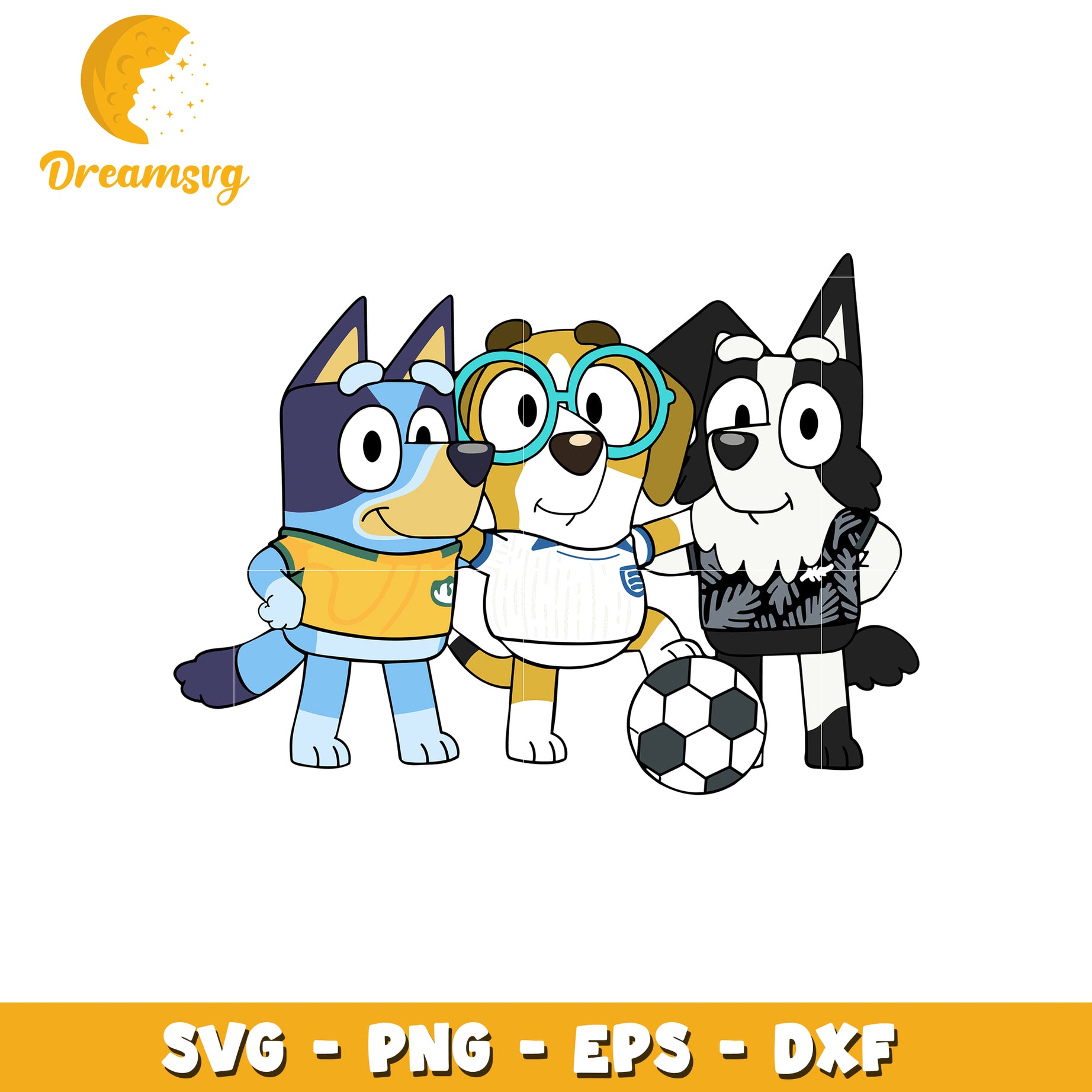 Bluey Soccer Team SVG PNG EPS DXF