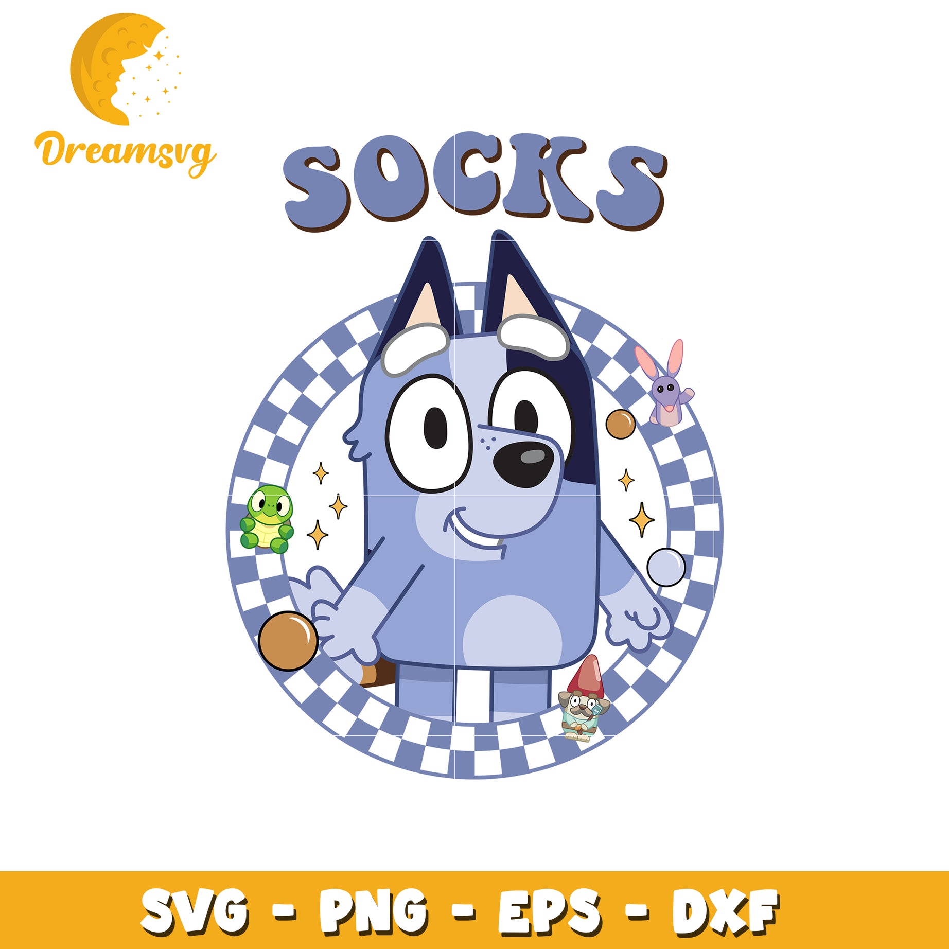 Bluey Socks SVG PNG EPS DXF Cut File