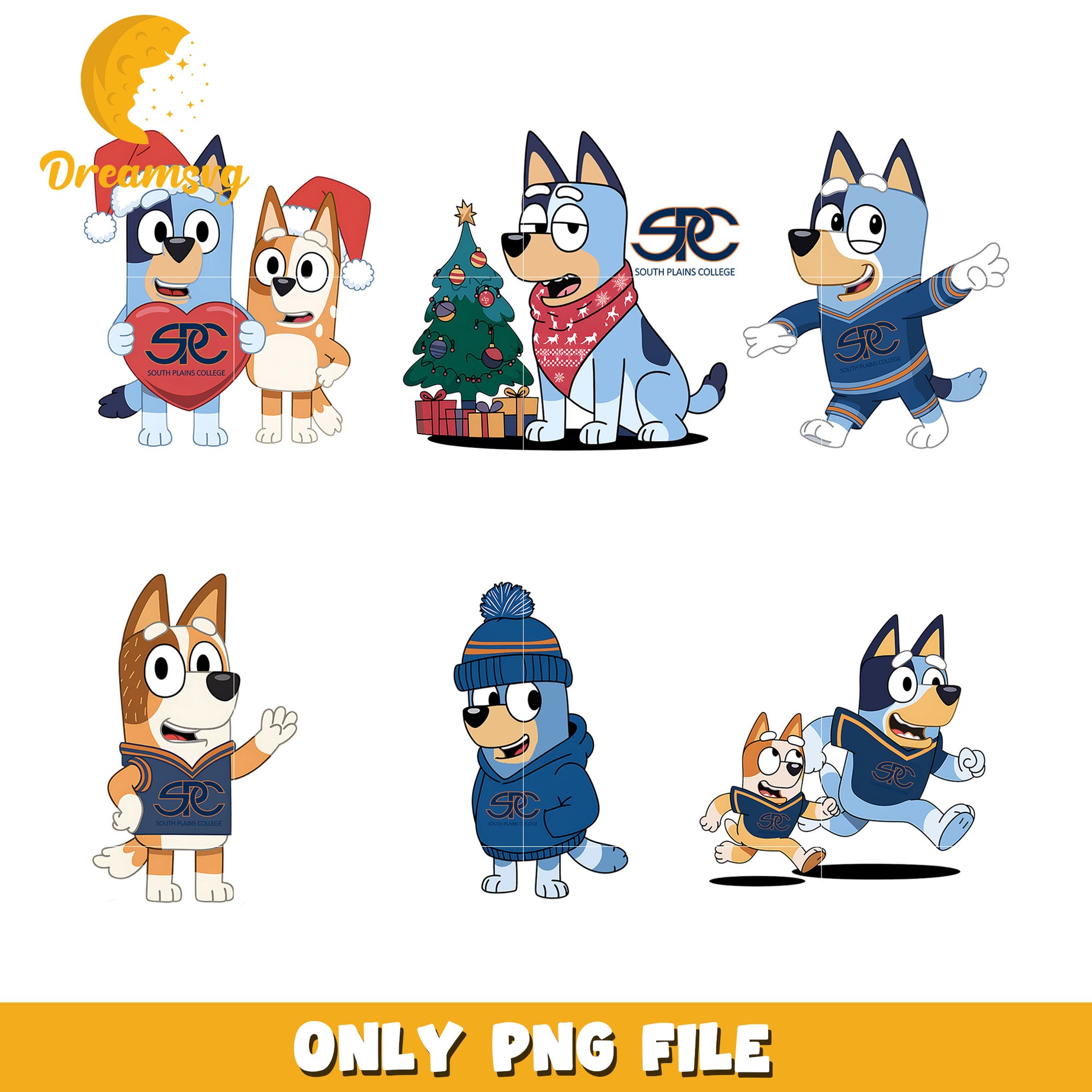 Bluey bingo winter bundle png, Sout Plains College png, ncaa png