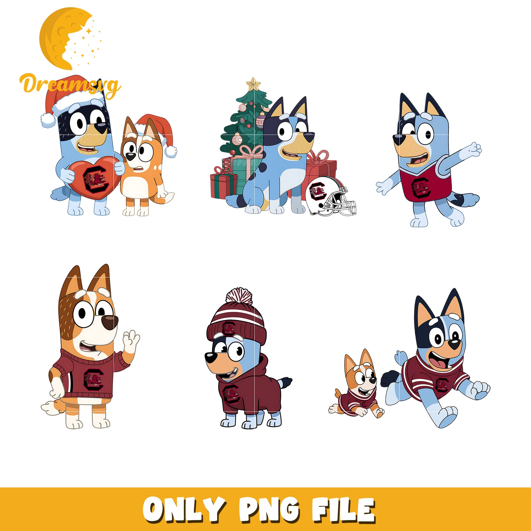 Bluey characters bundle png, South Carolina Gamecocks png