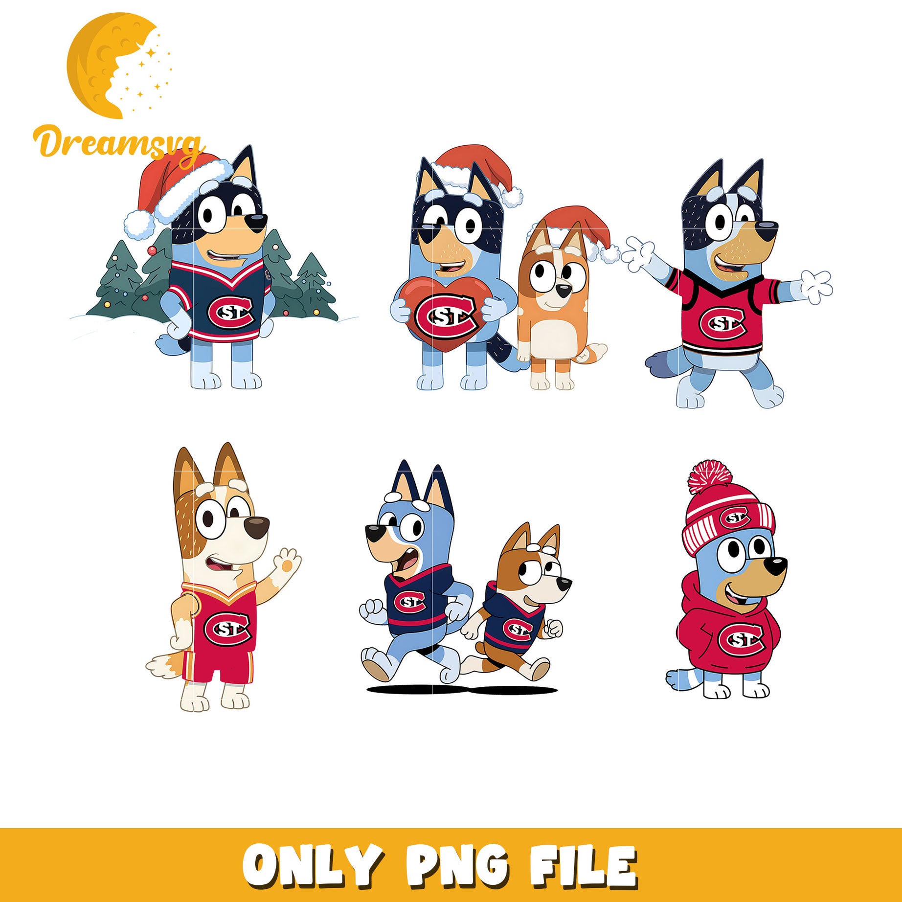 Bluey x bingo bundle png, St Cloud State Huskies png, ncaa png