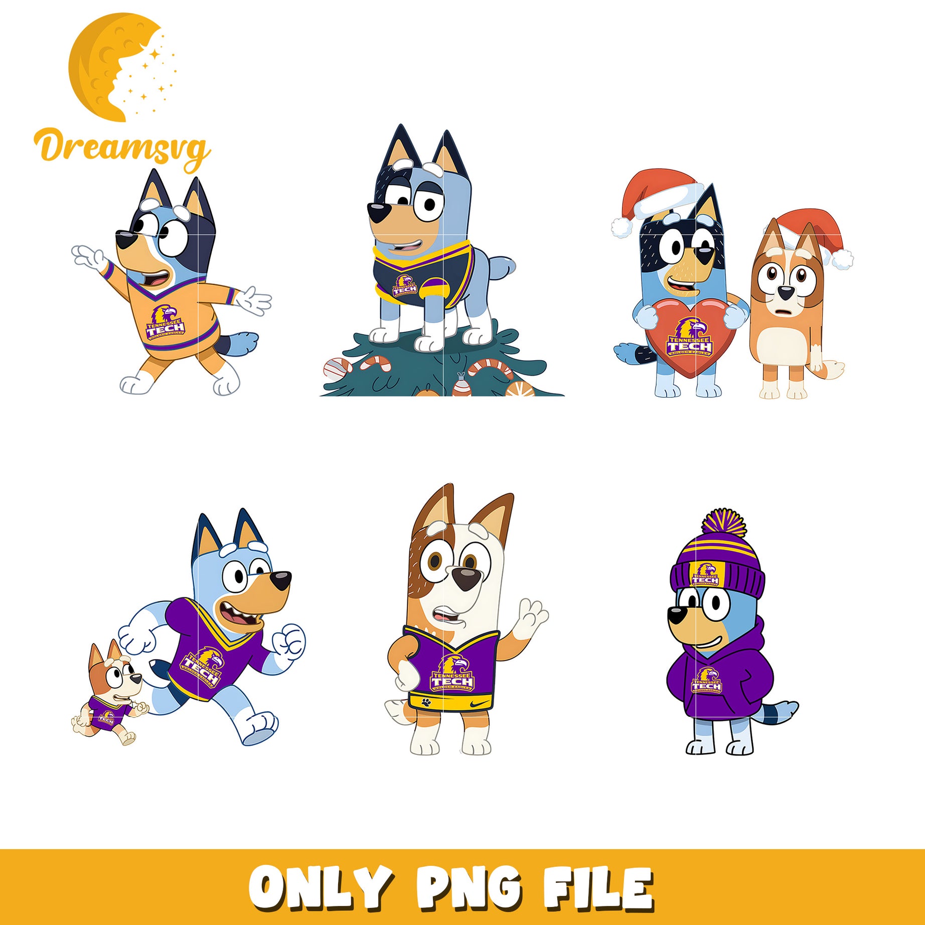 Bluey x Bingo bundle png, Tennessee Tech Golden Eagles png, ncaa png