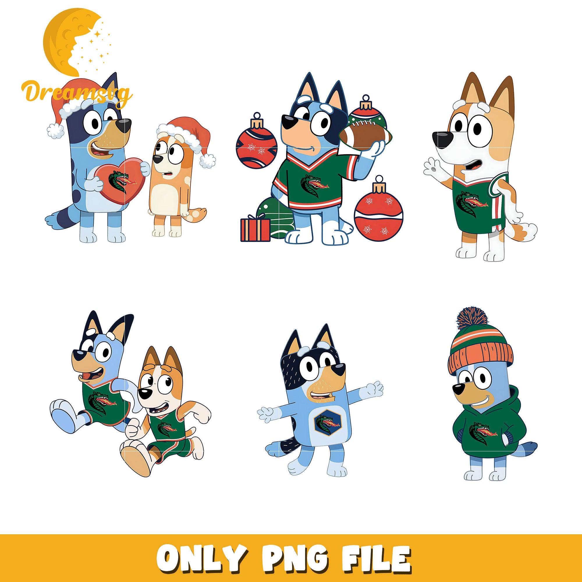 Bingo and Bluey christmas bundle png, UAB Blazers png, ncaa png