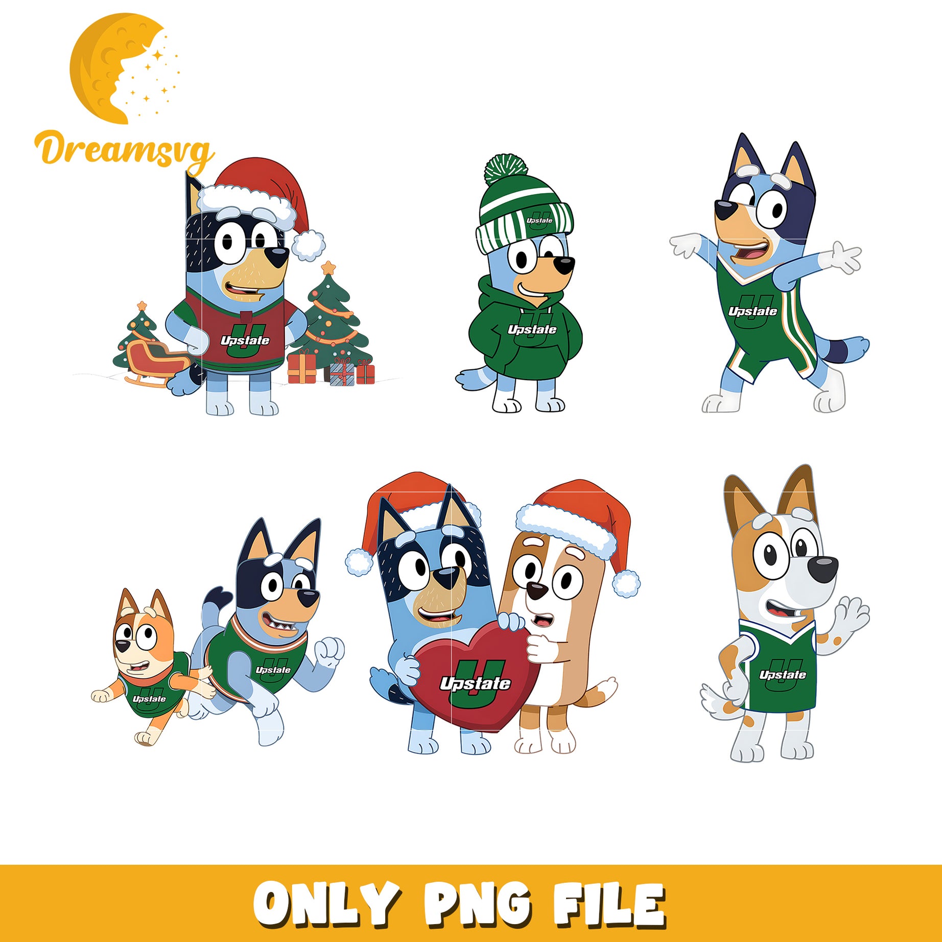 Bingo Bluey cartoon bundle png, USC Upstate Spartans png, ncaa png