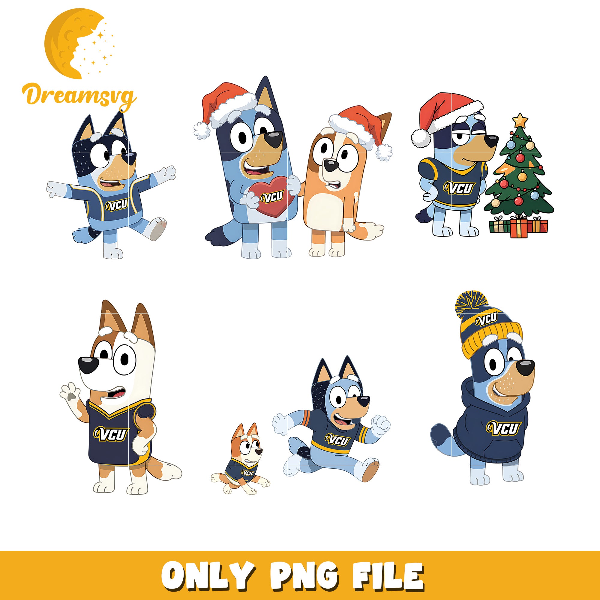 Bingo and Bluey bundle png, Virginia Commonwealth Rams png