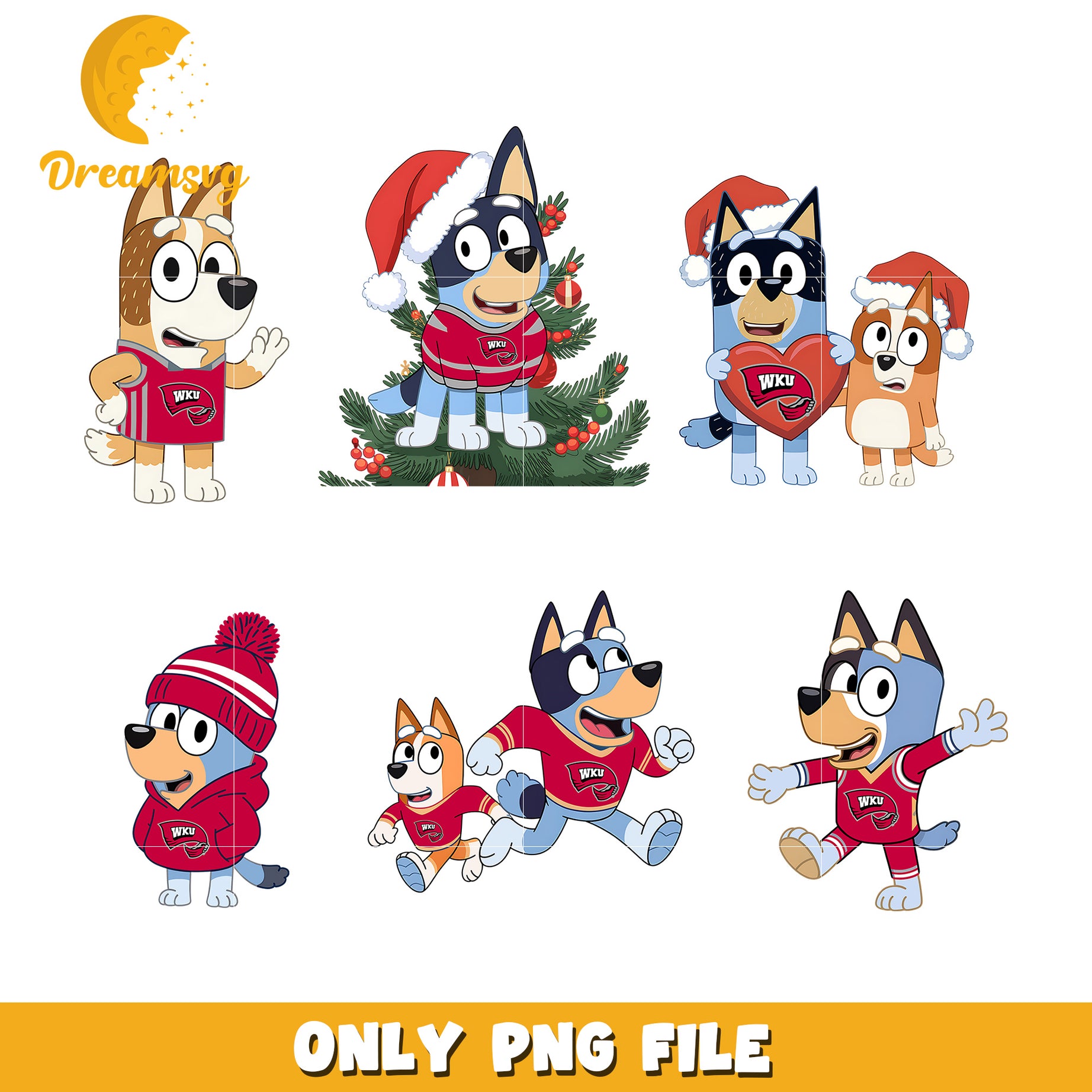 Bluey Bingo ncaa bundle png, Western Kentucky Hilltoppers png