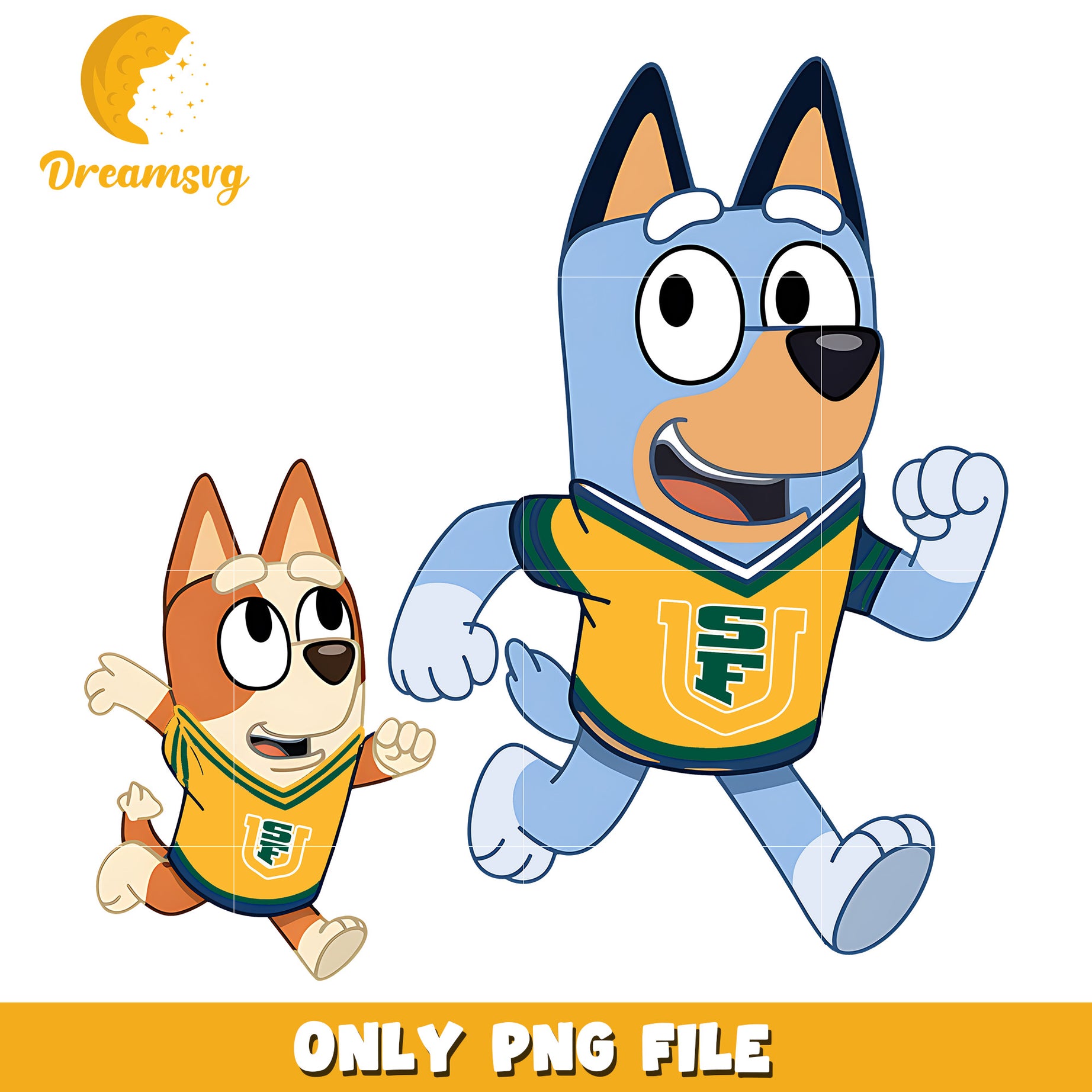 Bluey and Bingo Dons team png, San Francisco Dons png, ncaa png