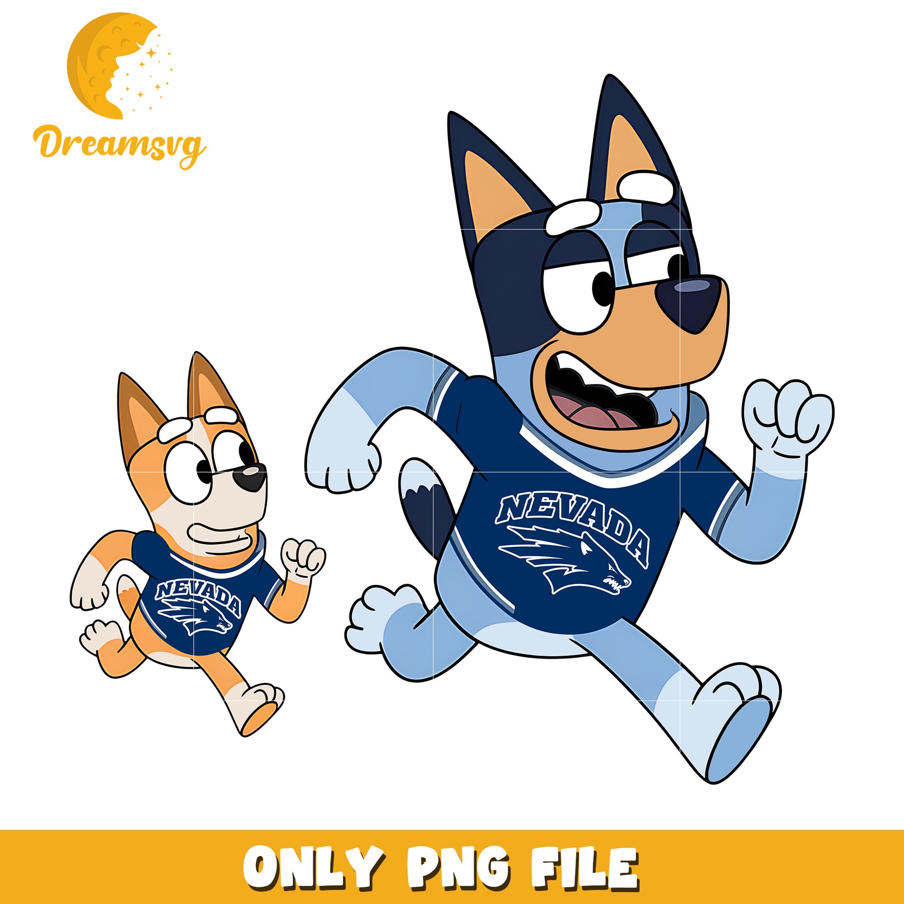 Bluey and Bingo character png, Bluey Nevada Wolf Pack png, ncaa png