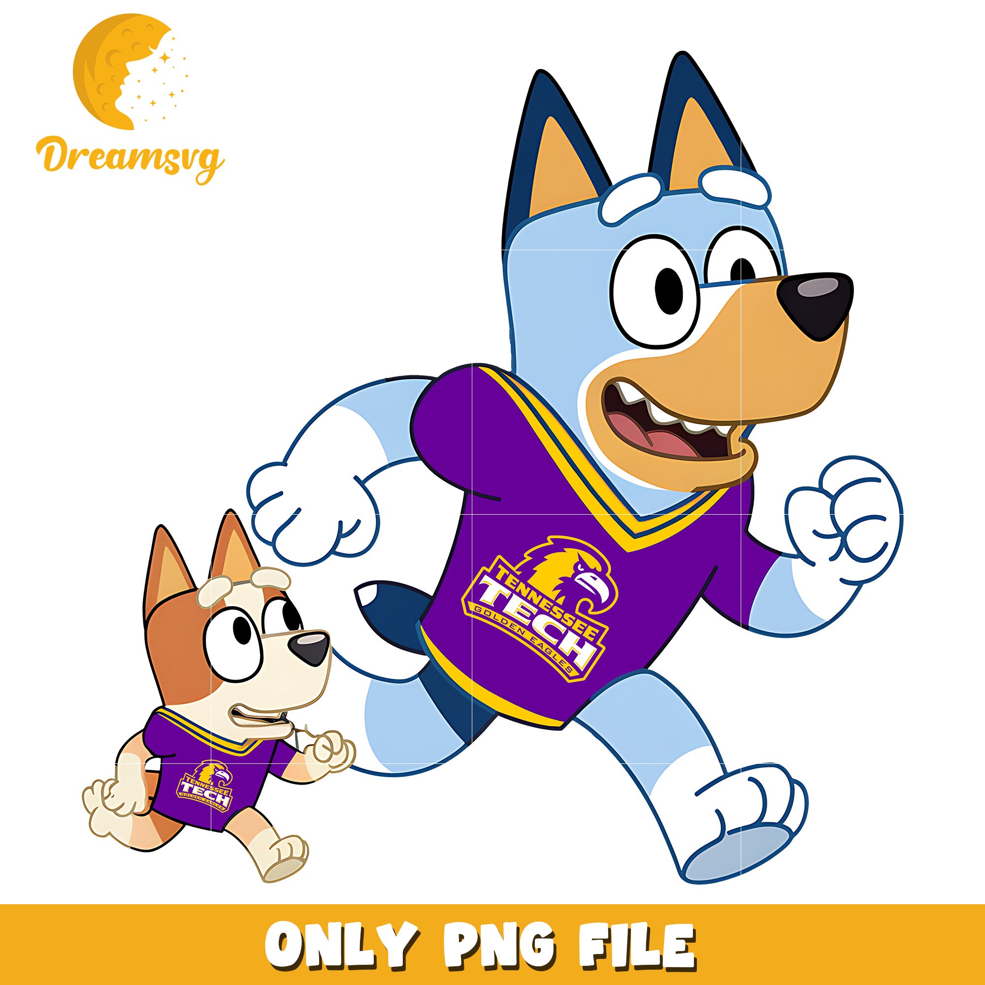 Bluey and Bingo cheerleader png, Tennessee Tech Golden Eagles png
