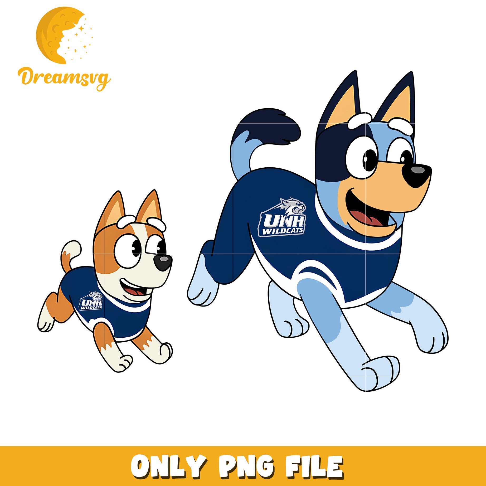 Bluey and Bingo dog png, New Hampshire Wildcats png, ncaa png