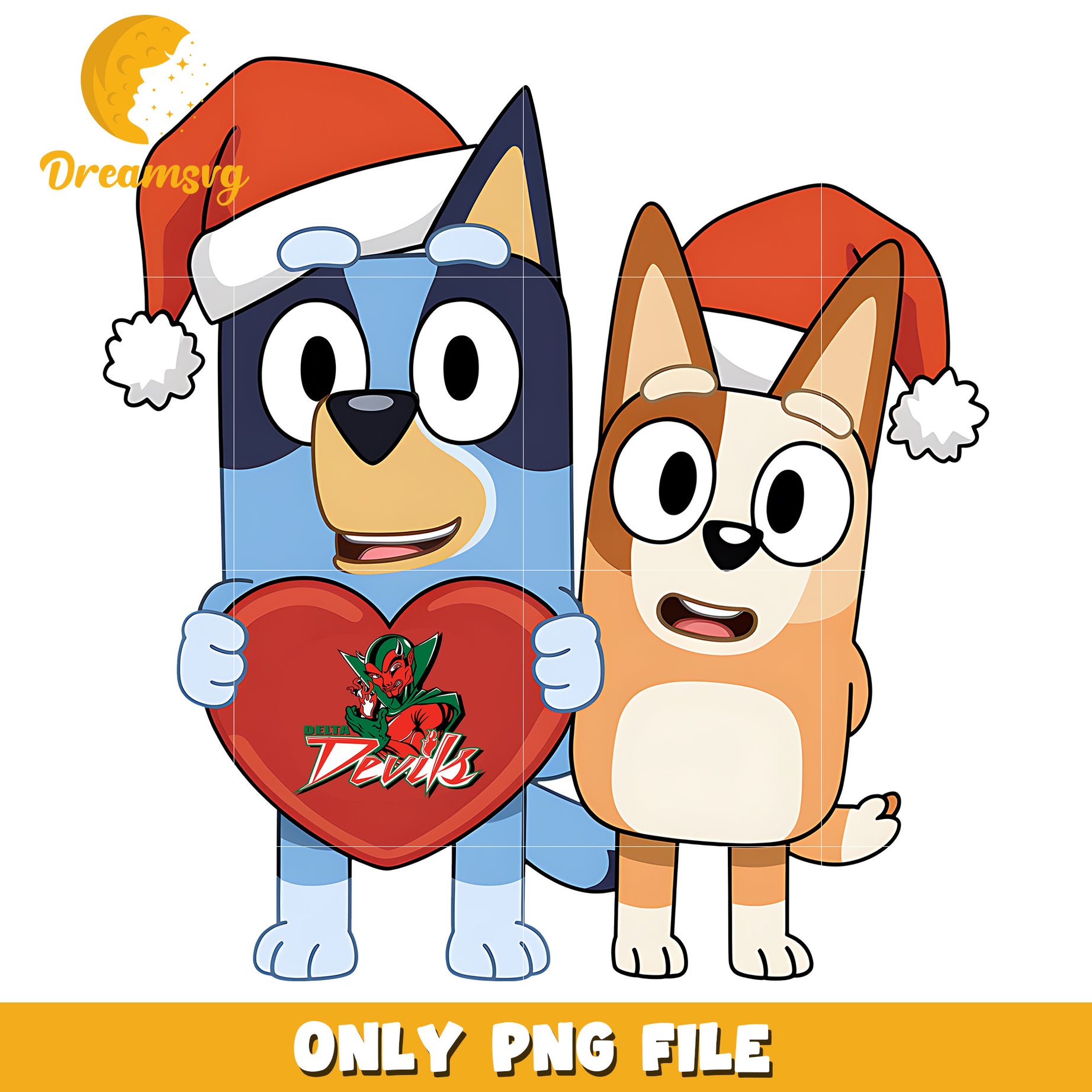 Bluey and Bingo logo heart ncaa png, MVSU Delta Devils png, ncaa png