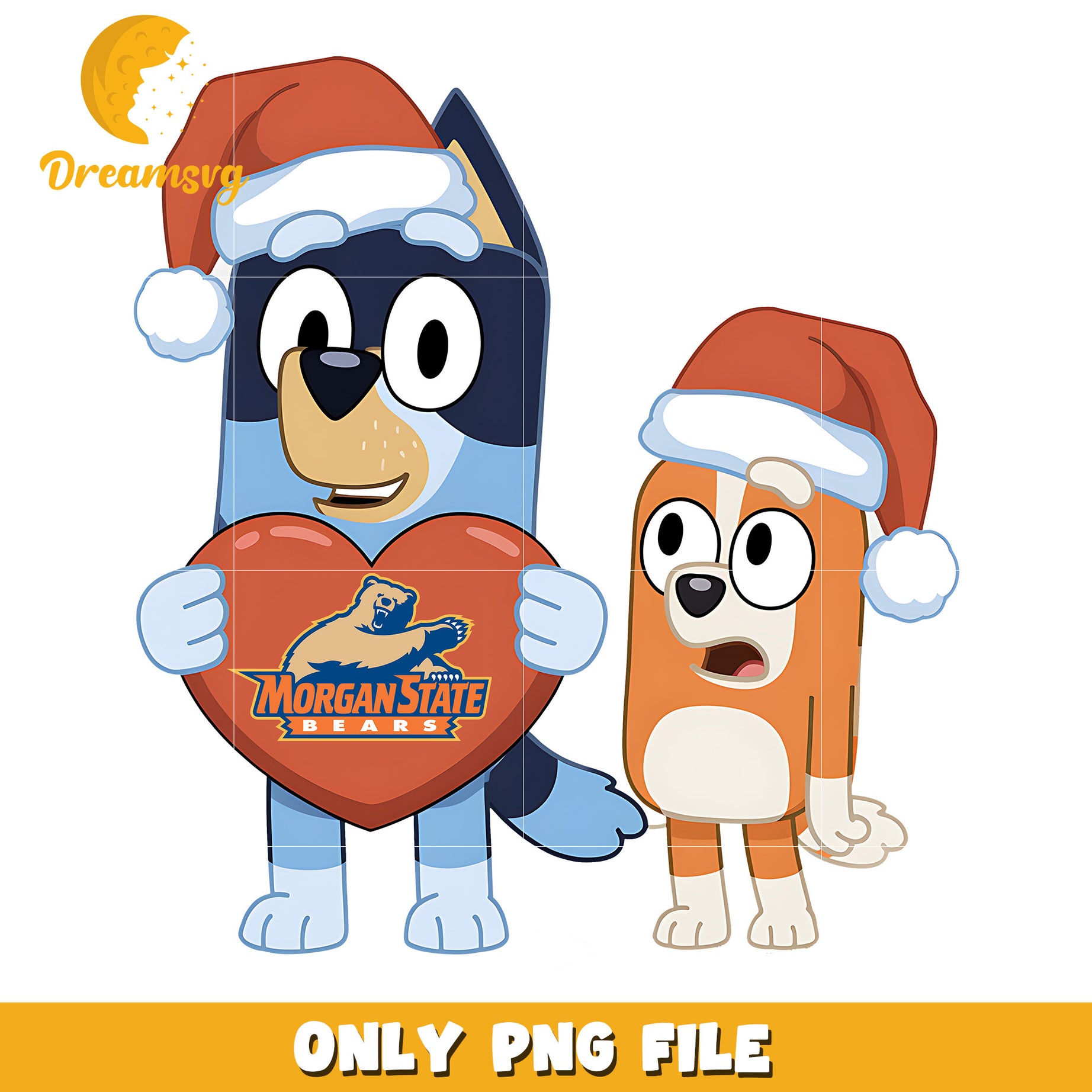 Bluey and Bingo logo heart ncaa png, Morgan State Bears png, ncaa png