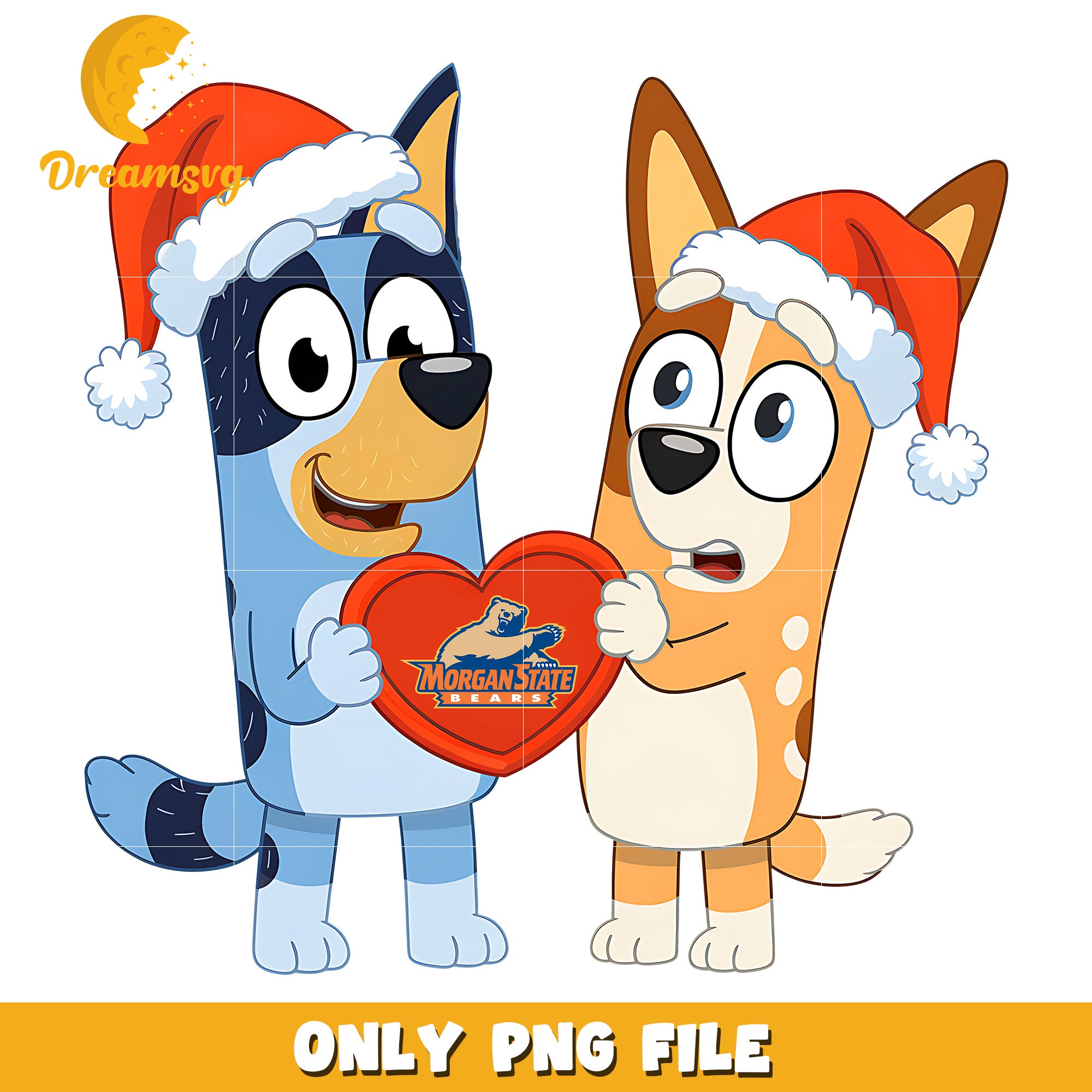 Bluey and Bingo logo heart ncaa png, Morgan State Bears png, ncaa png (2)