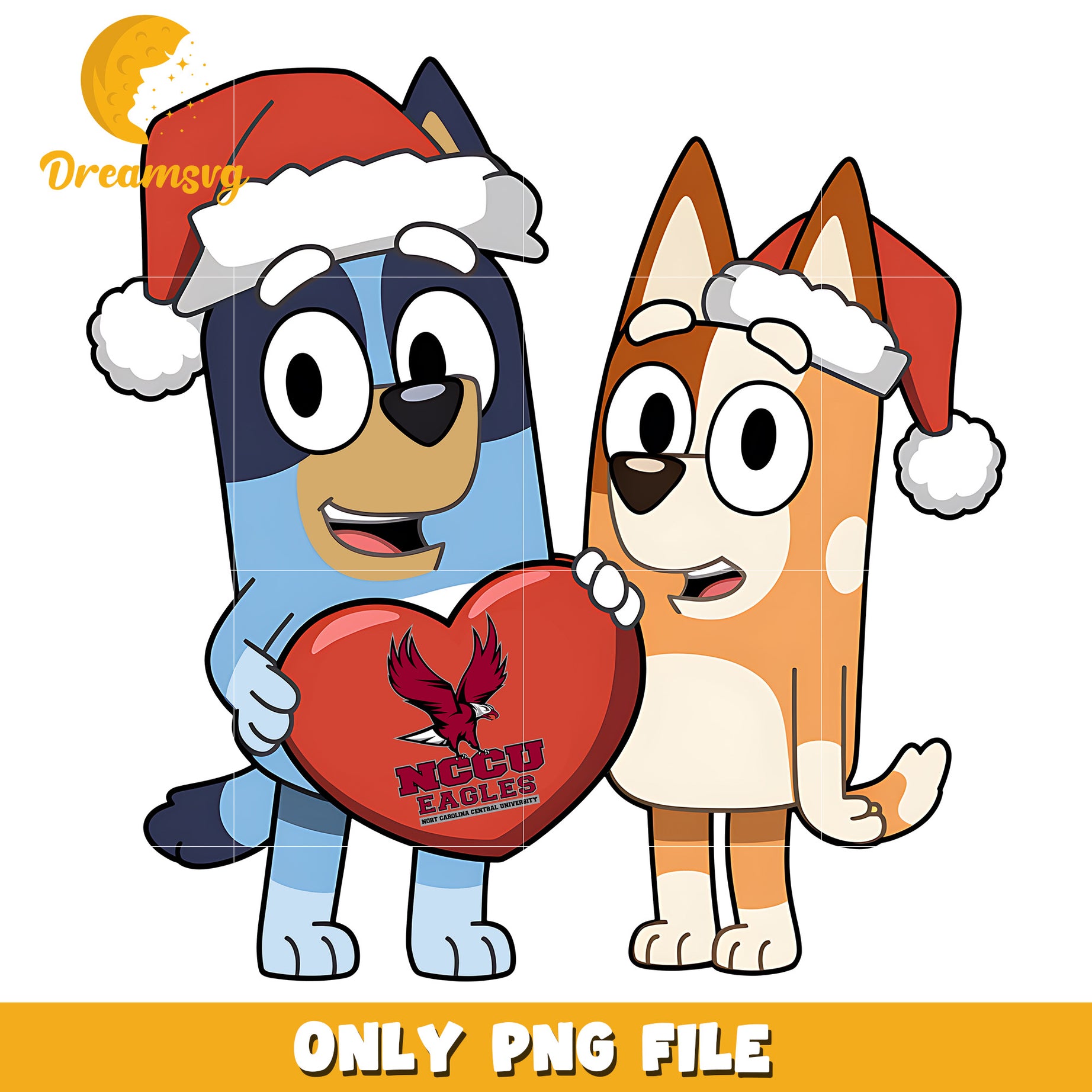 Bluey and Bingo logo heart ncaa png, NCCU Eagles png, ncaa png
