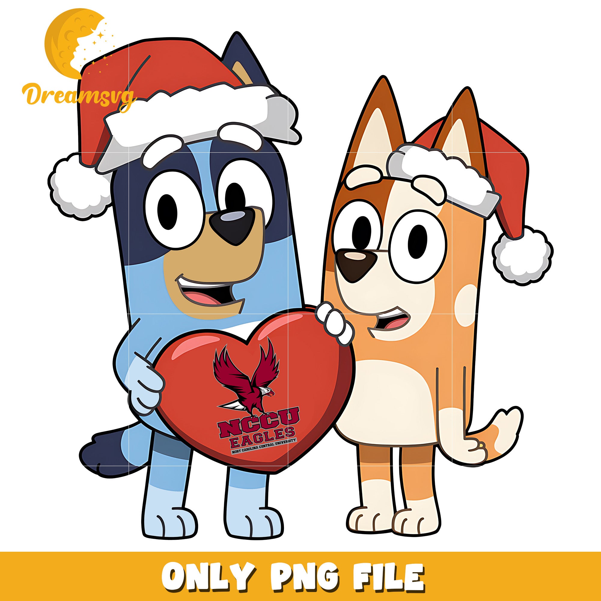 Bluey and Bingo logo heart ncaa png, NCCU Eagles png, ncaa png