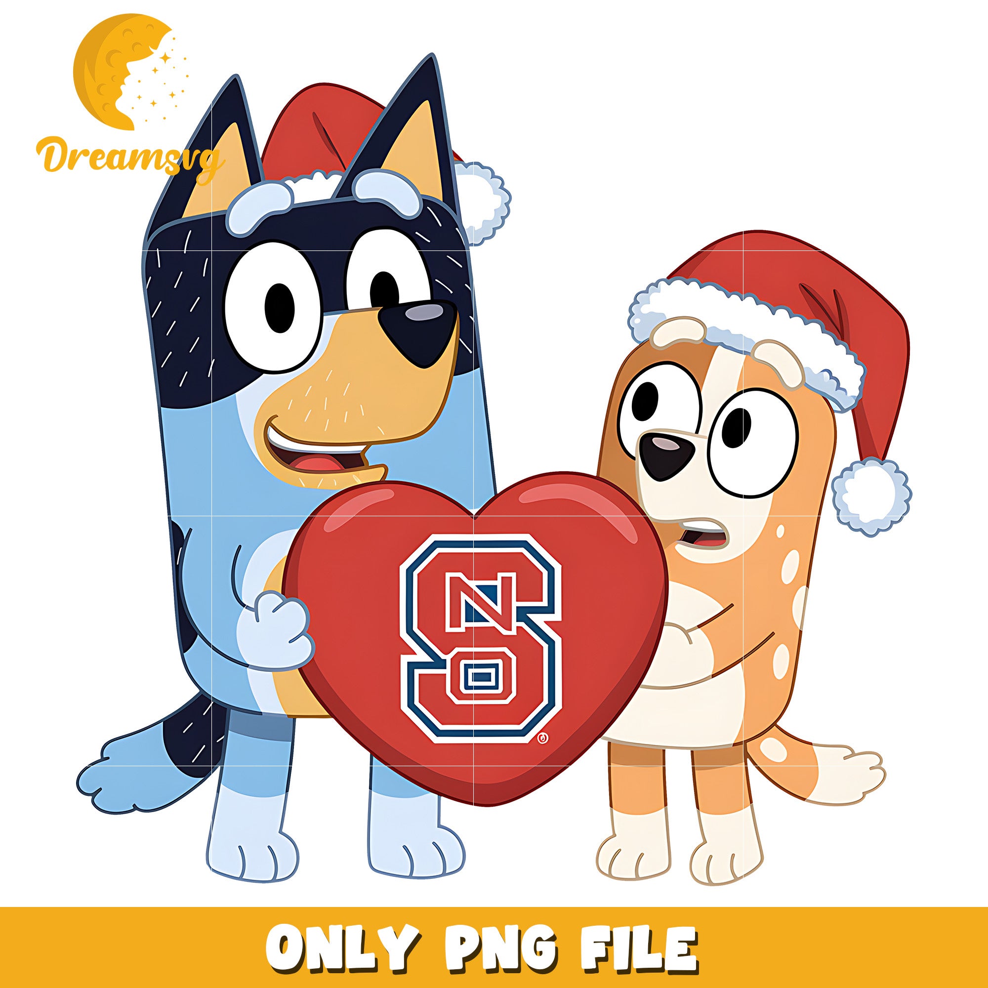 Bluey and Bingo logo heart ncaa png, NC State Wolfpack png, ncaa png