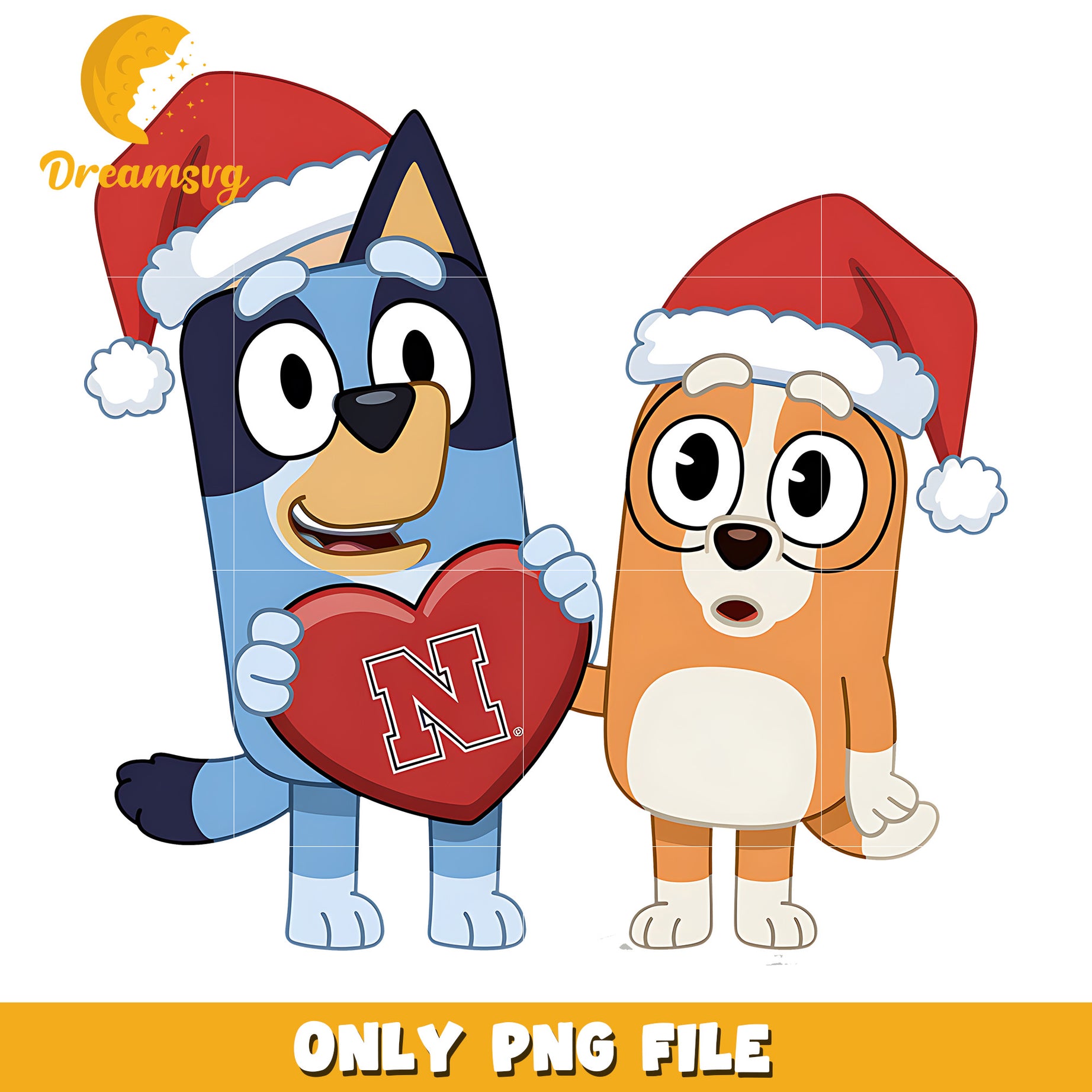 Bluey and Bingo logo heart ncaa png, Nebraska Cornhuskers png, ncaa png