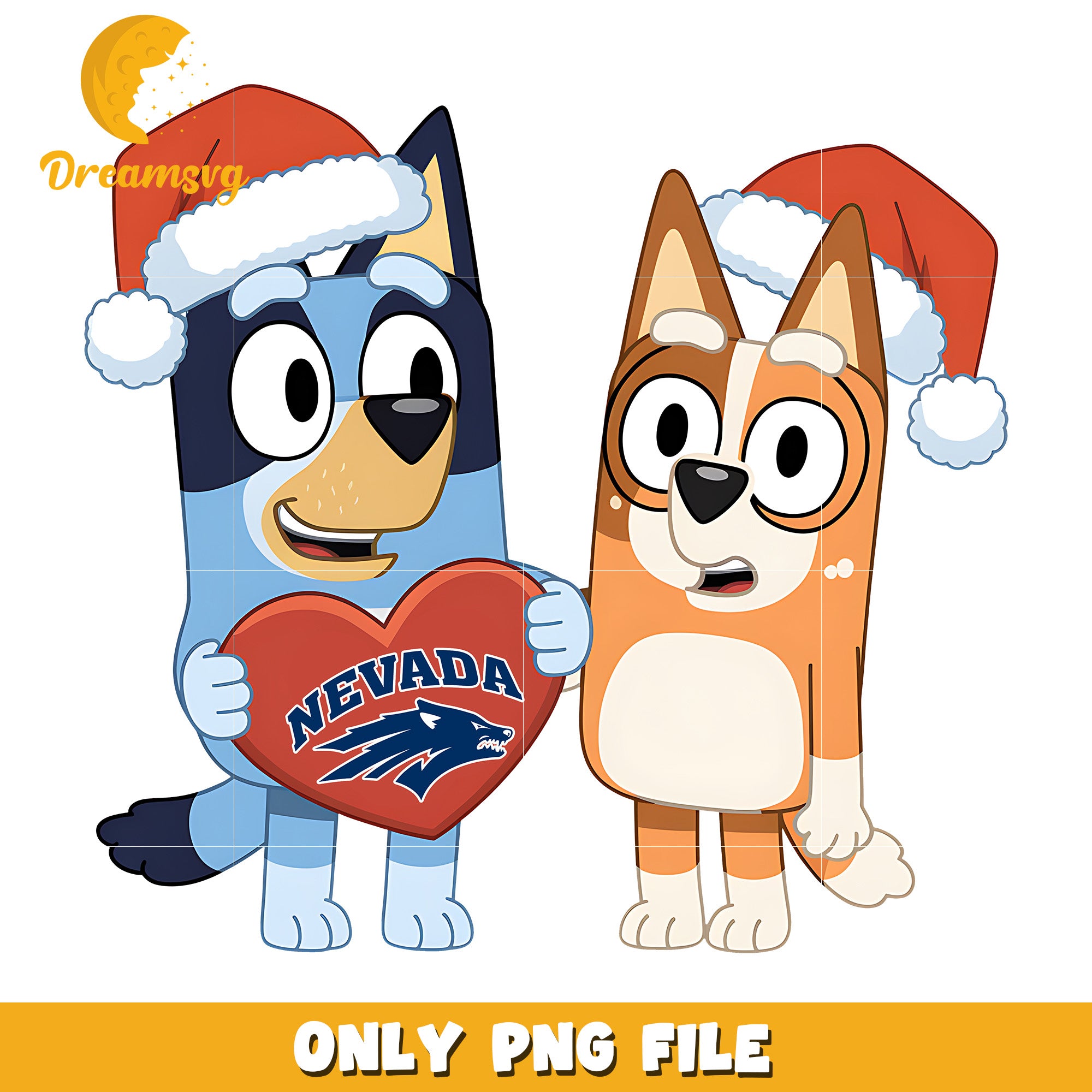 Bluey and Bingo logo heart ncaa png, Nevada Wolf Pack png, ncaa png