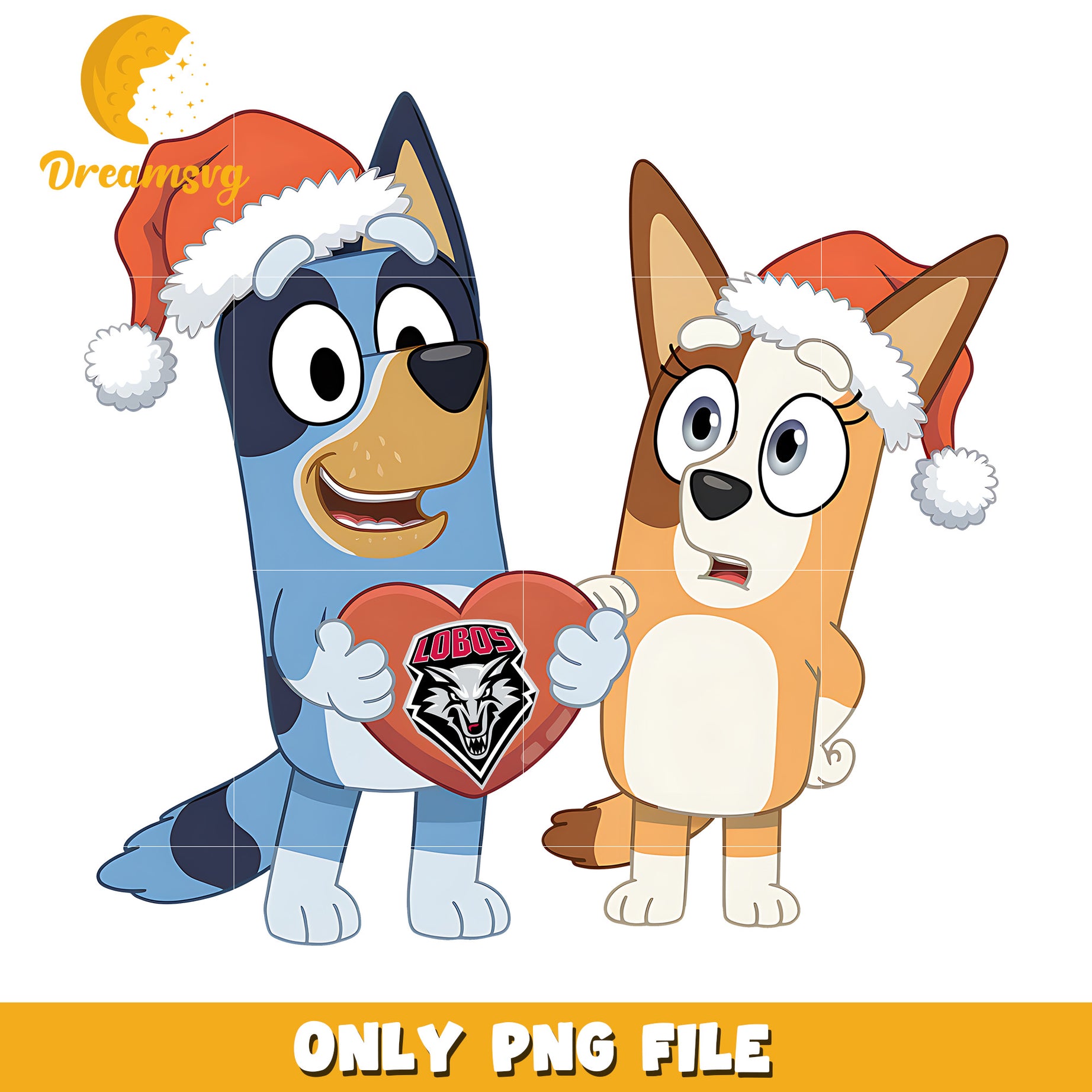 Bluey and Bingo logo heart ncaa png, New Mexico Lobos png, ncaa png