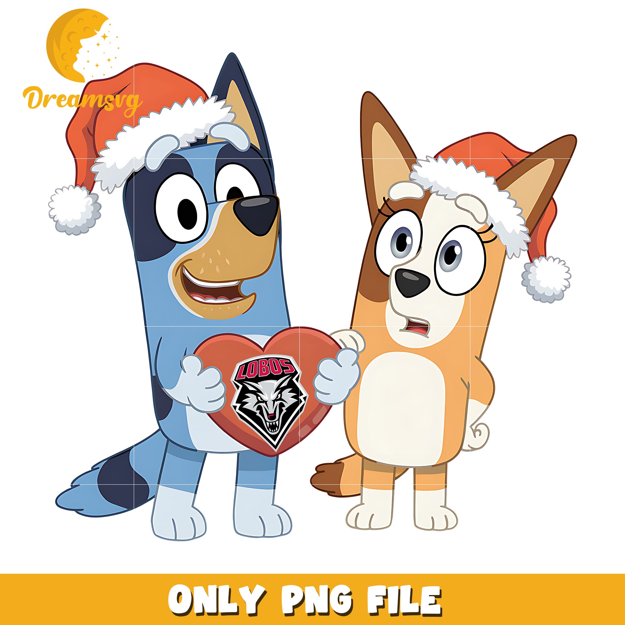 Bluey and Bingo logo heart ncaa png, New Mexico Lobos png, ncaa png