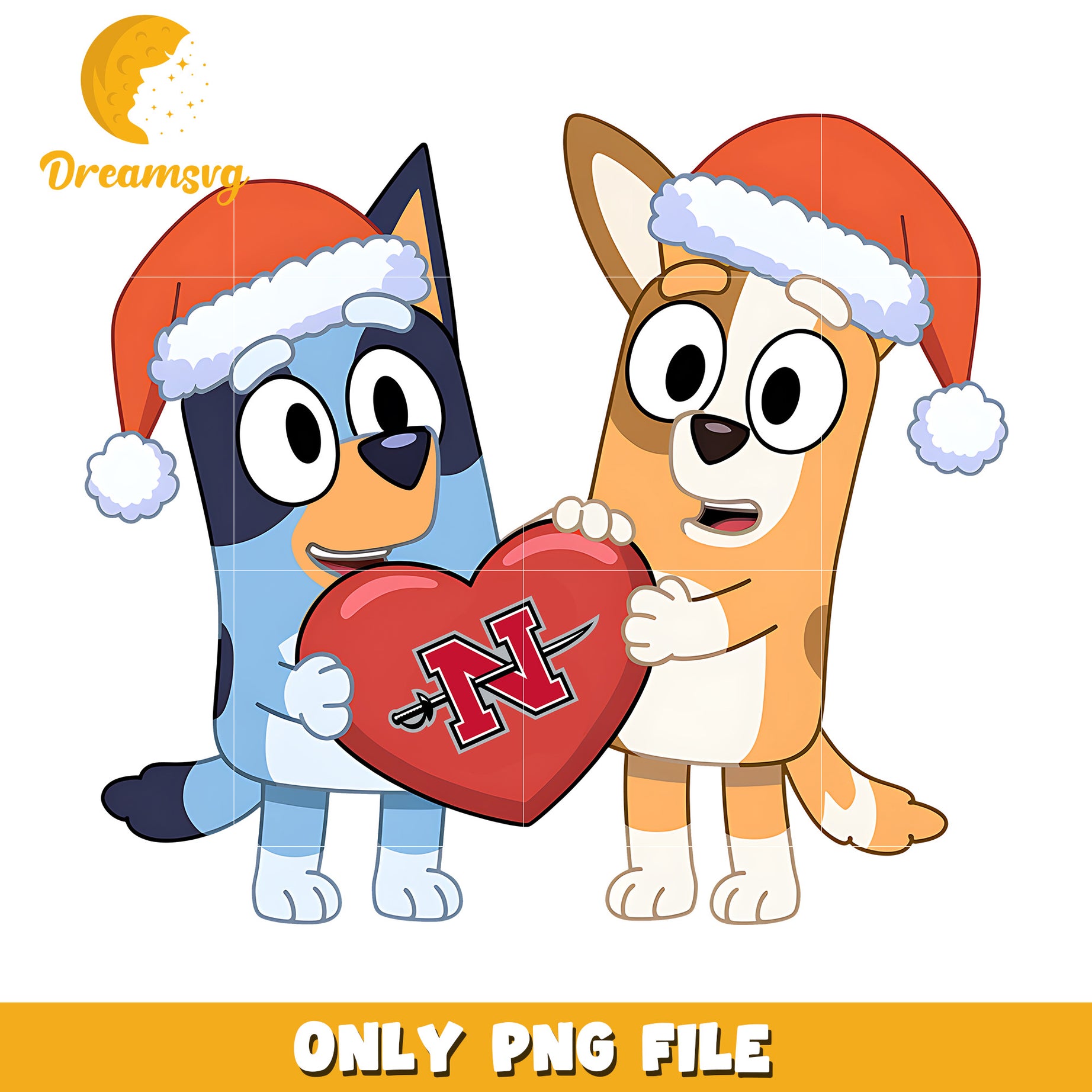 Bluey and Bingo logo heart ncaa png, Nicholls State Colonels png, ncaa png