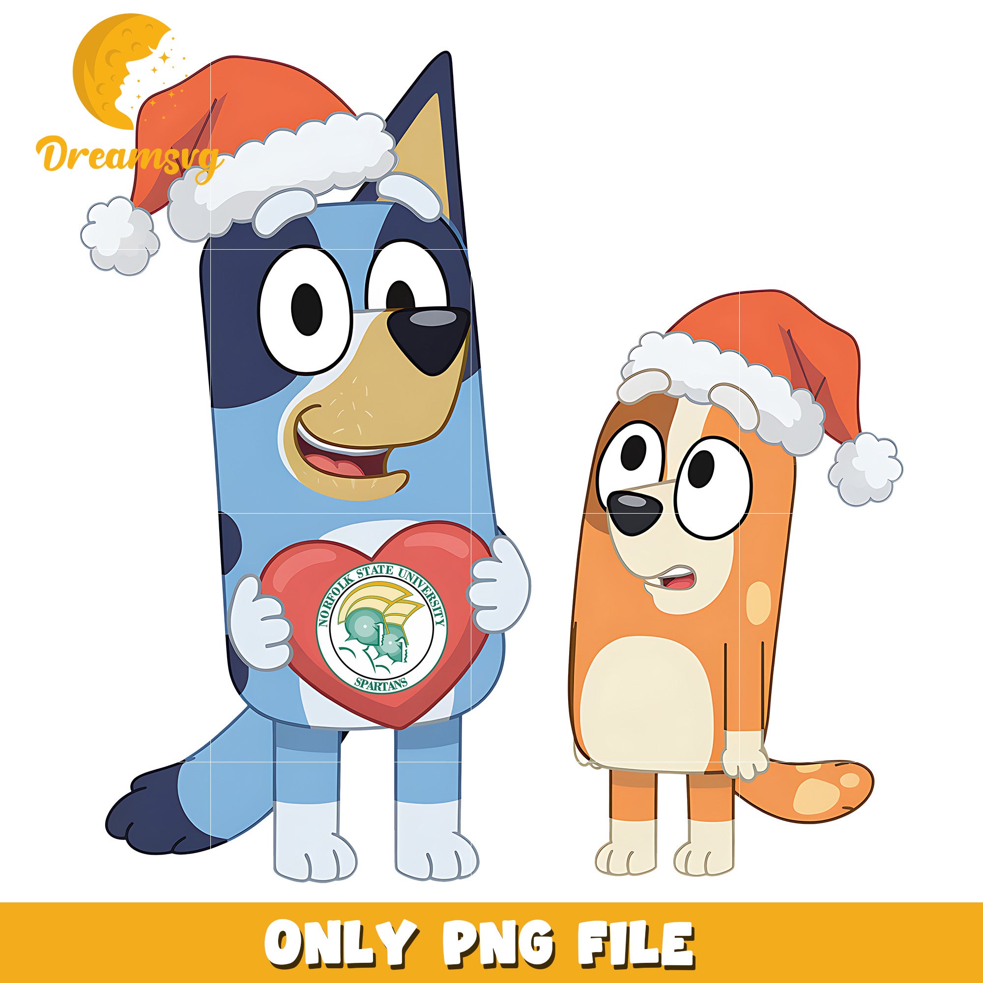 Bluey and Bingo logo heart ncaa png, Norfolk State Spartans png